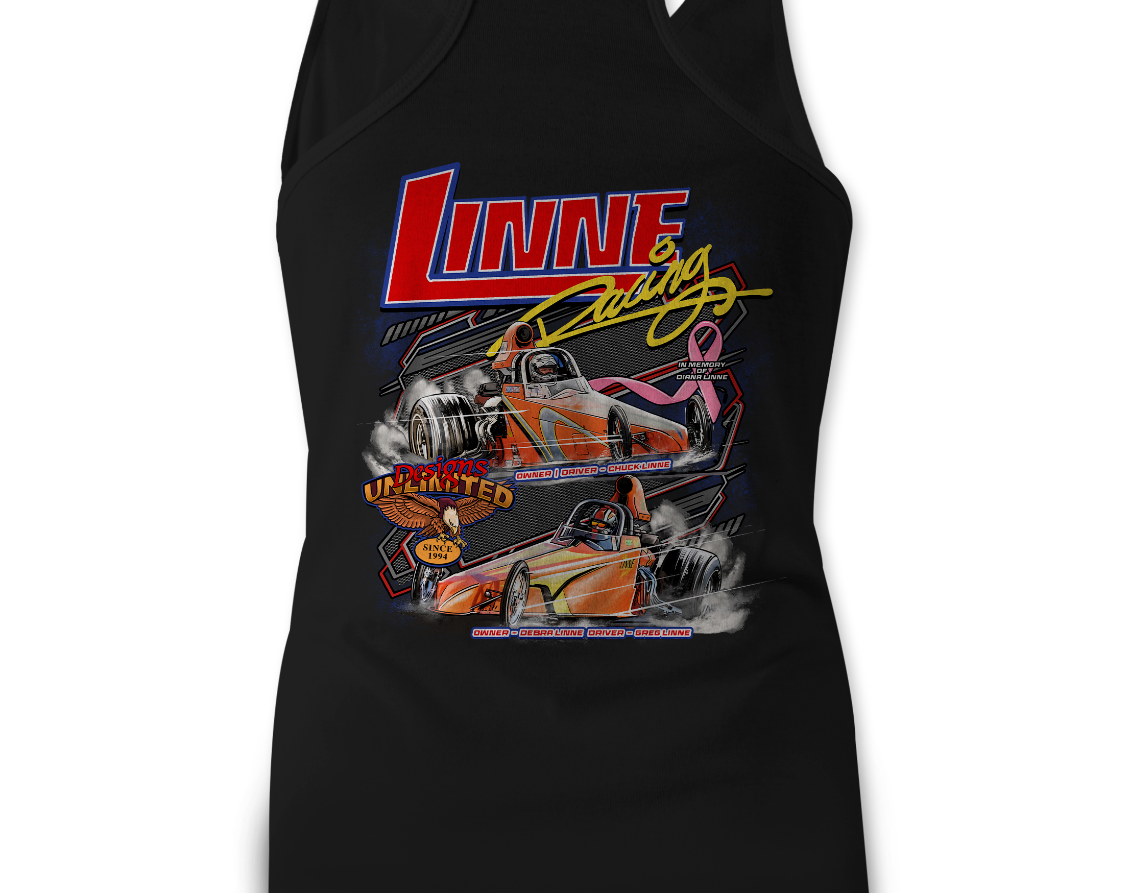 Linne Racing Tank Tops Black Acid Apparel