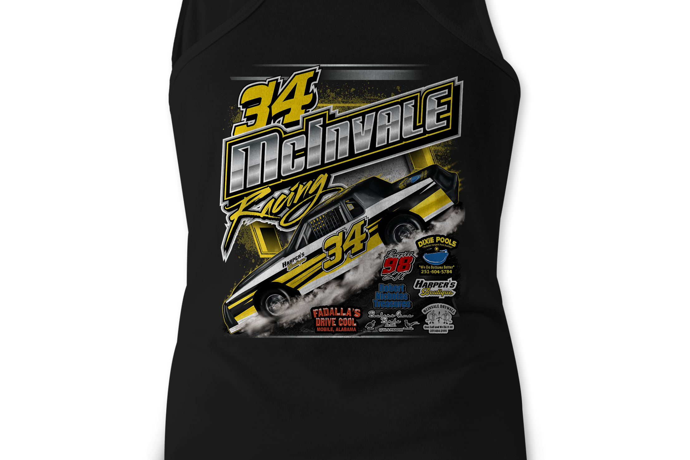 McInvale Racing Tank Tops Black Acid Apparel