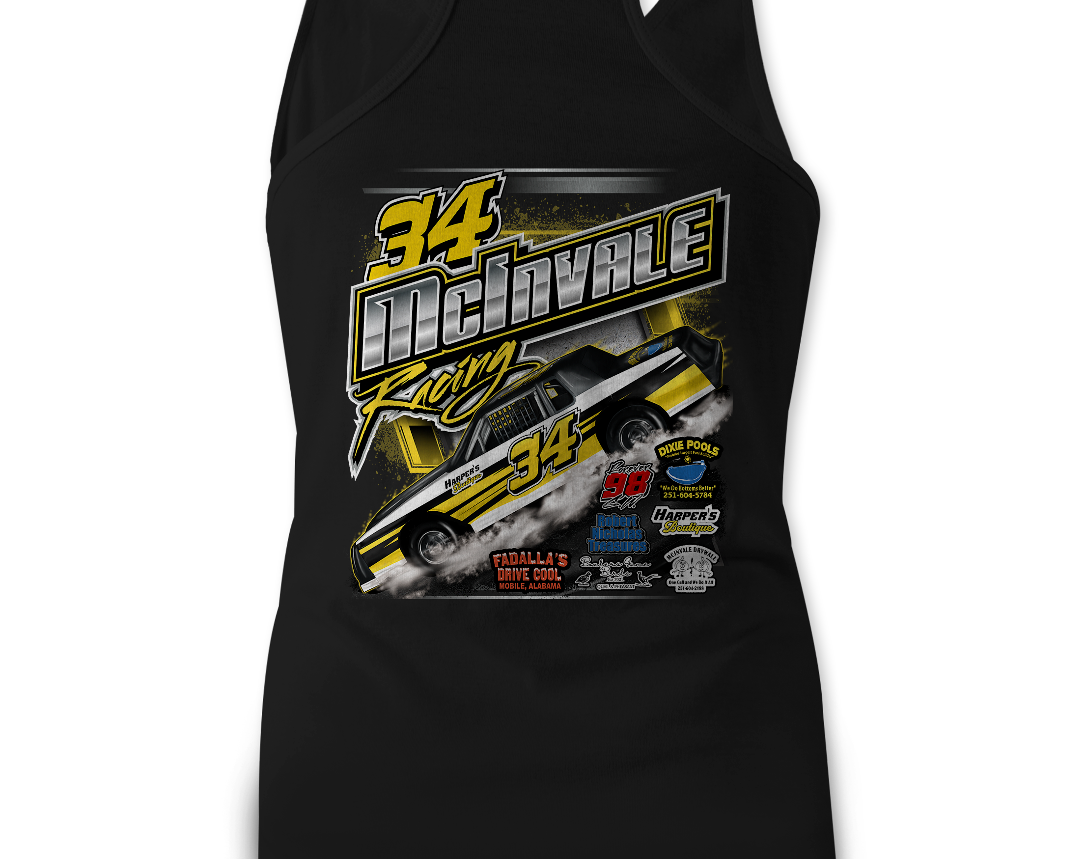 McInvale Racing Tank Tops Black Acid Apparel