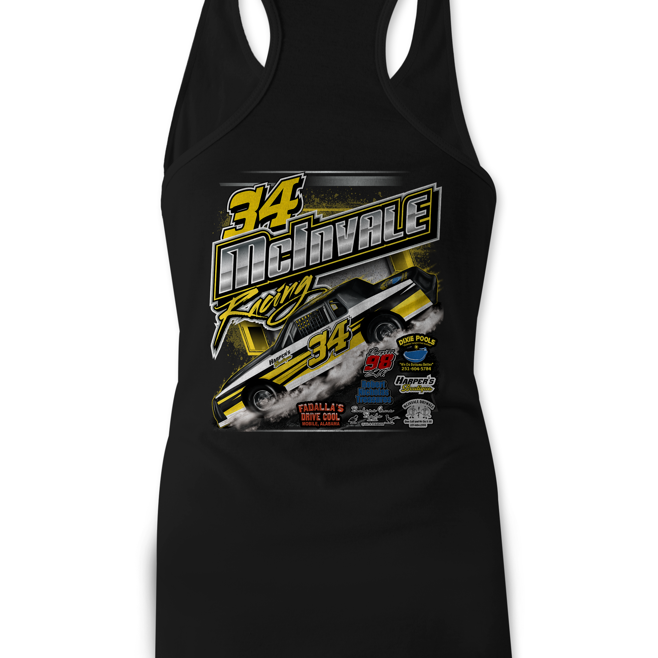 McInvale Racing Tank Tops Black Acid Apparel