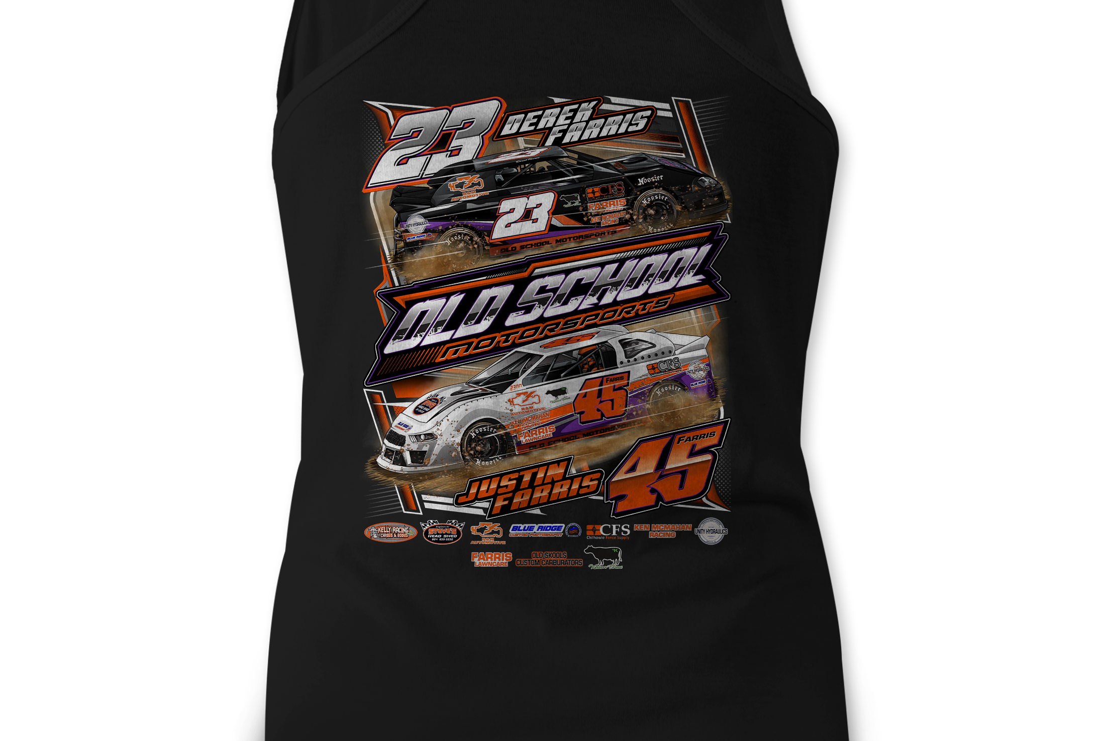Old School Motorsports Tank Tops Black Acid Apparel