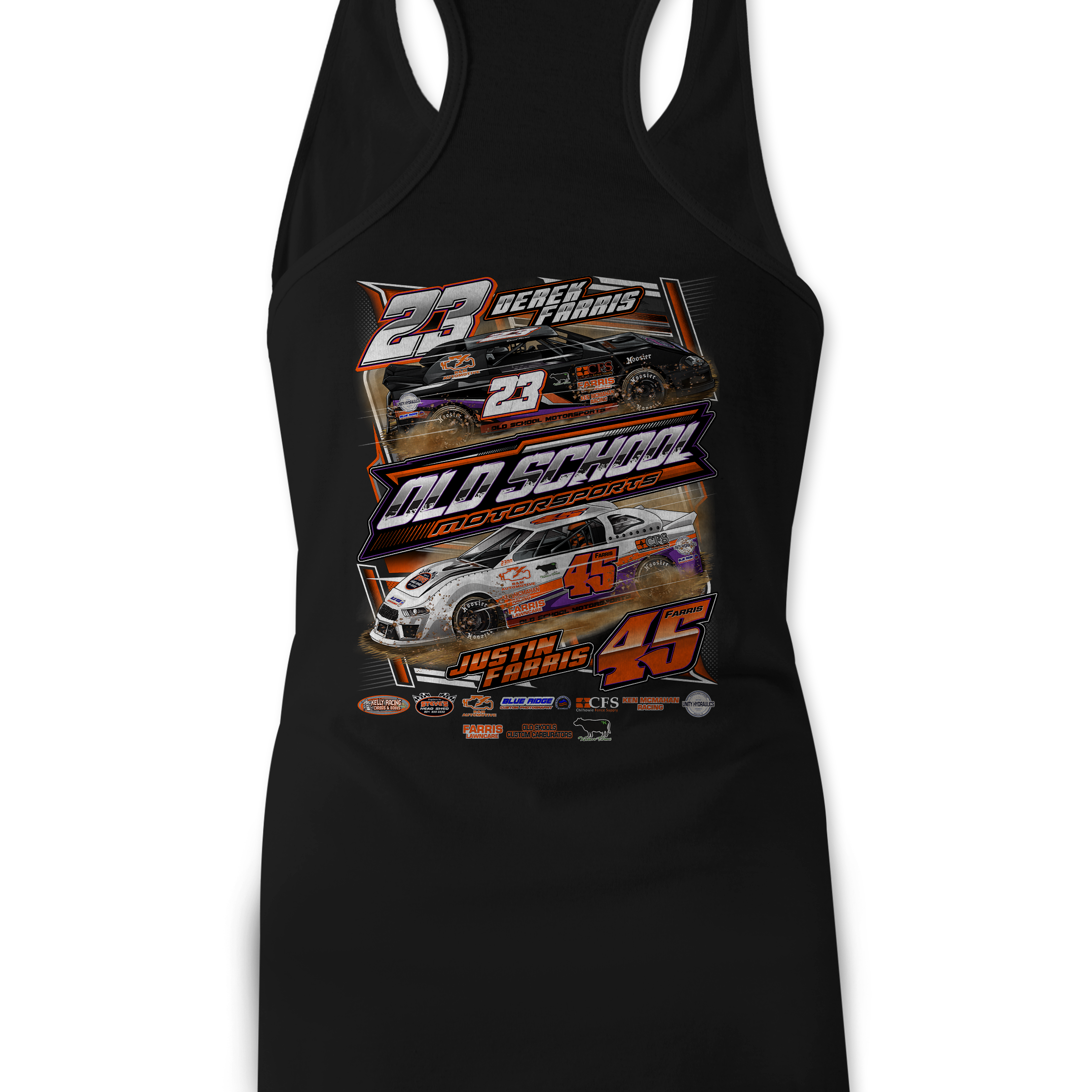 Old School Motorsports Tank Tops Black Acid Apparel