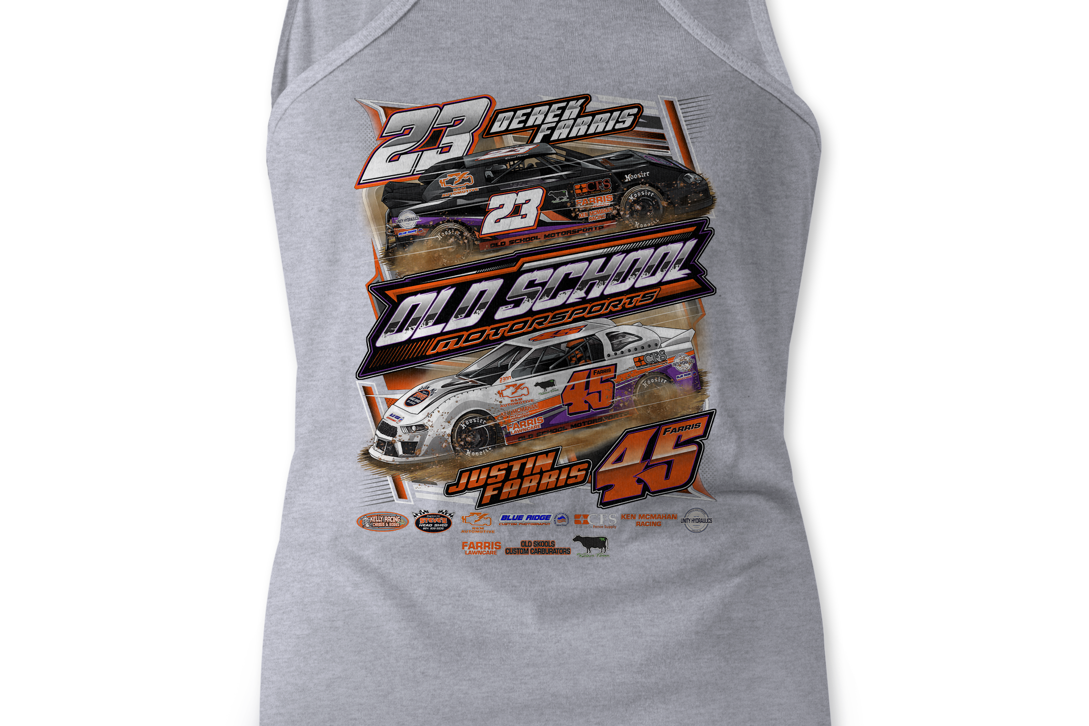 Old School Motorsports Tank Tops Black Acid Apparel