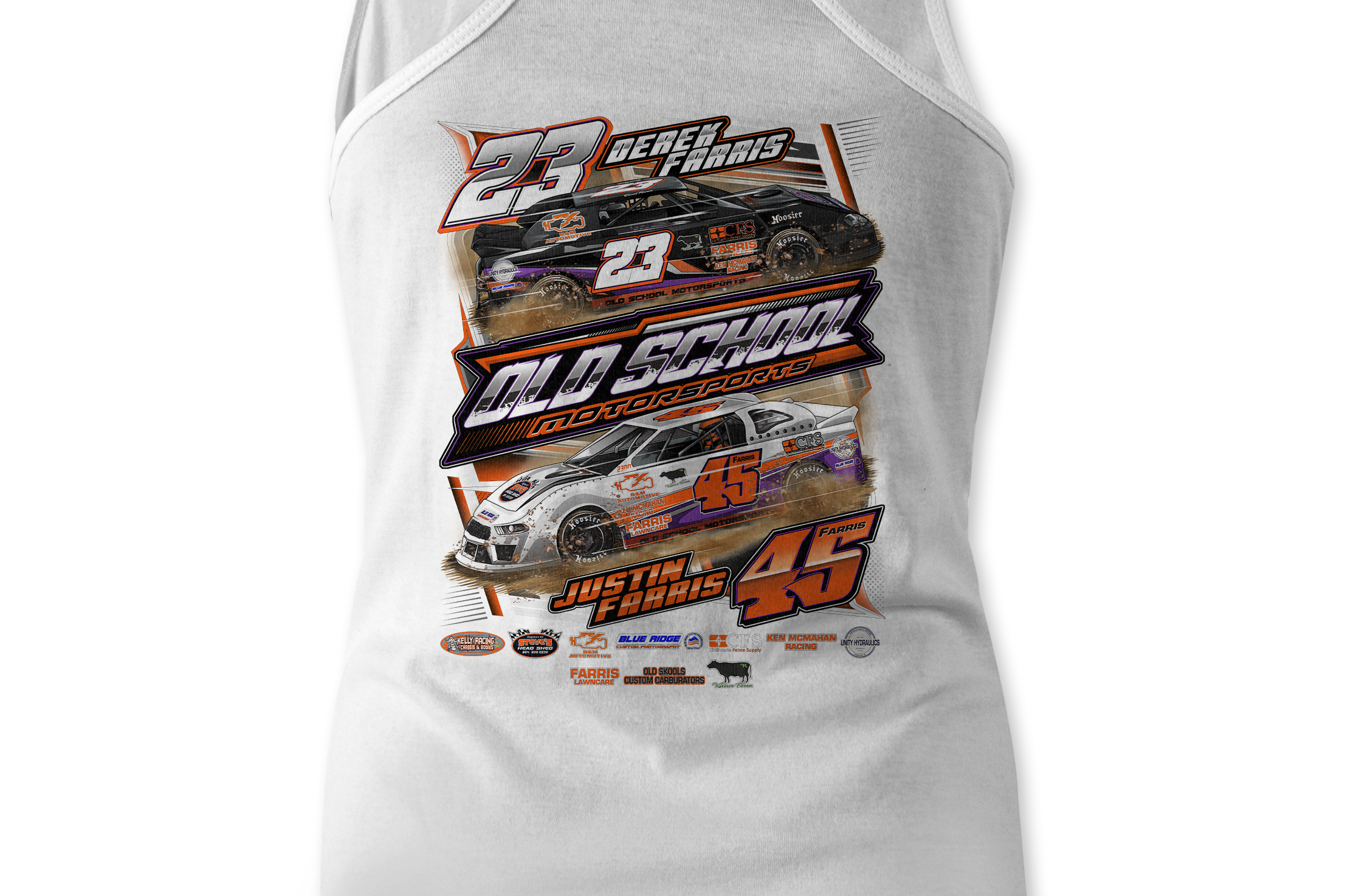 Old School Motorsports Tank Tops Black Acid Apparel