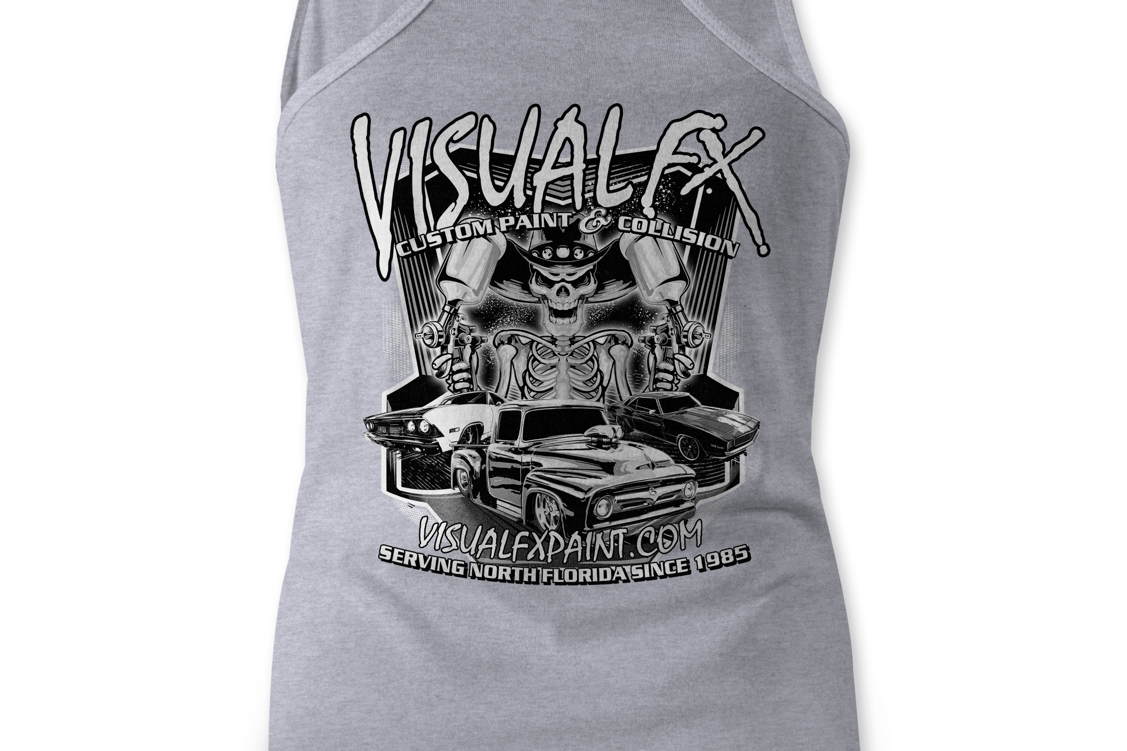 Visual FX Black and White Tank Tops Black Acid Apparel