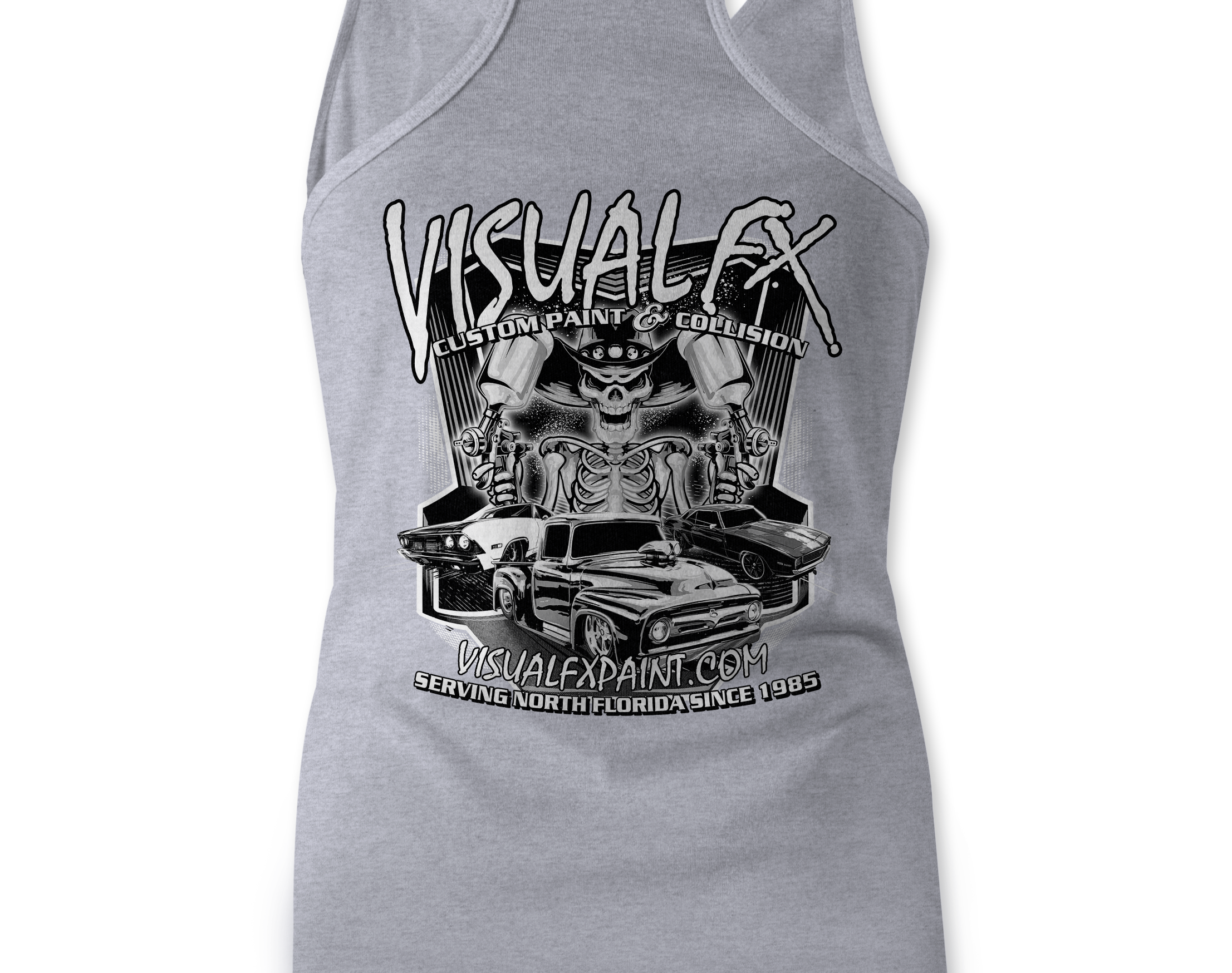 Visual FX Black and White Tank Tops Black Acid Apparel