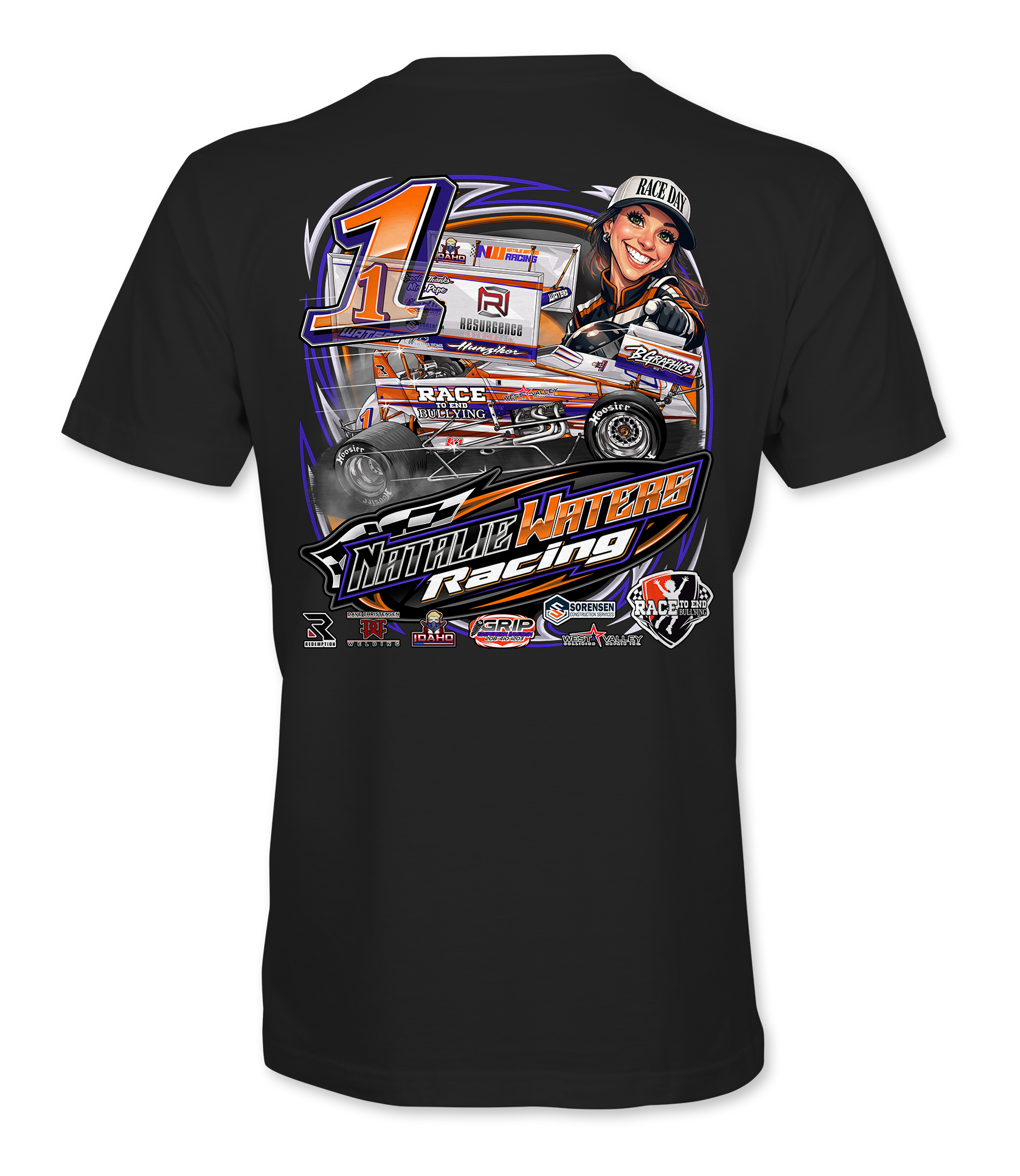 Natalie Waters Racing 2026 T-Shirts – Black Acid Apparel