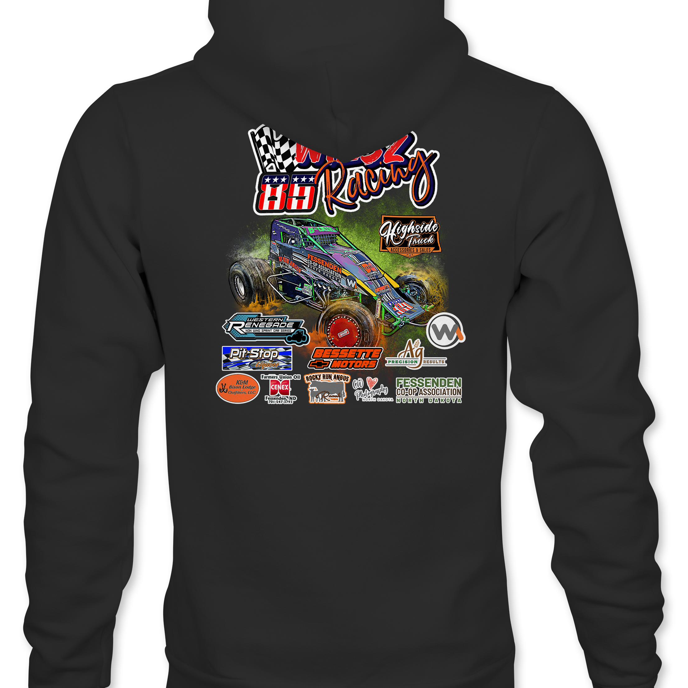 Wiesz Racing Hoodies - Black Acid Apparel