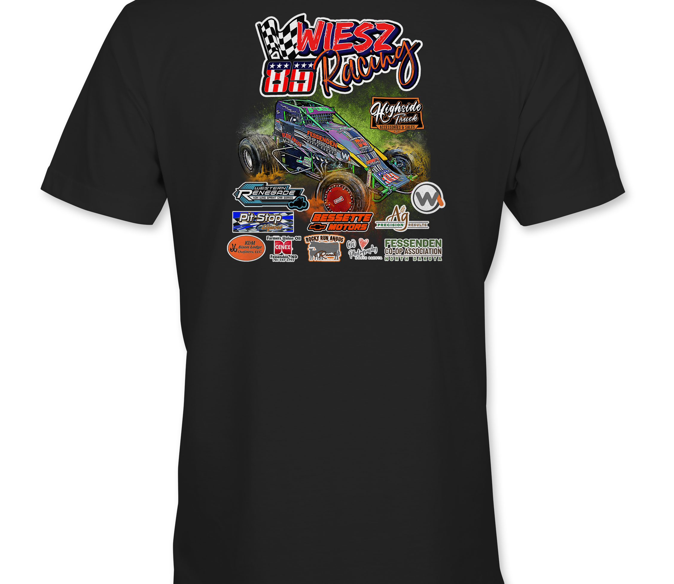 Wiesz Racing T-Shirts - Black Acid Apparel