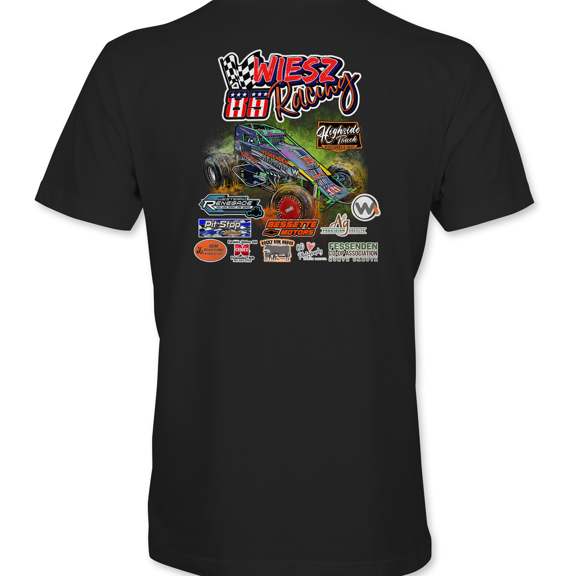 Wiesz Racing T-Shirts - Black Acid Apparel