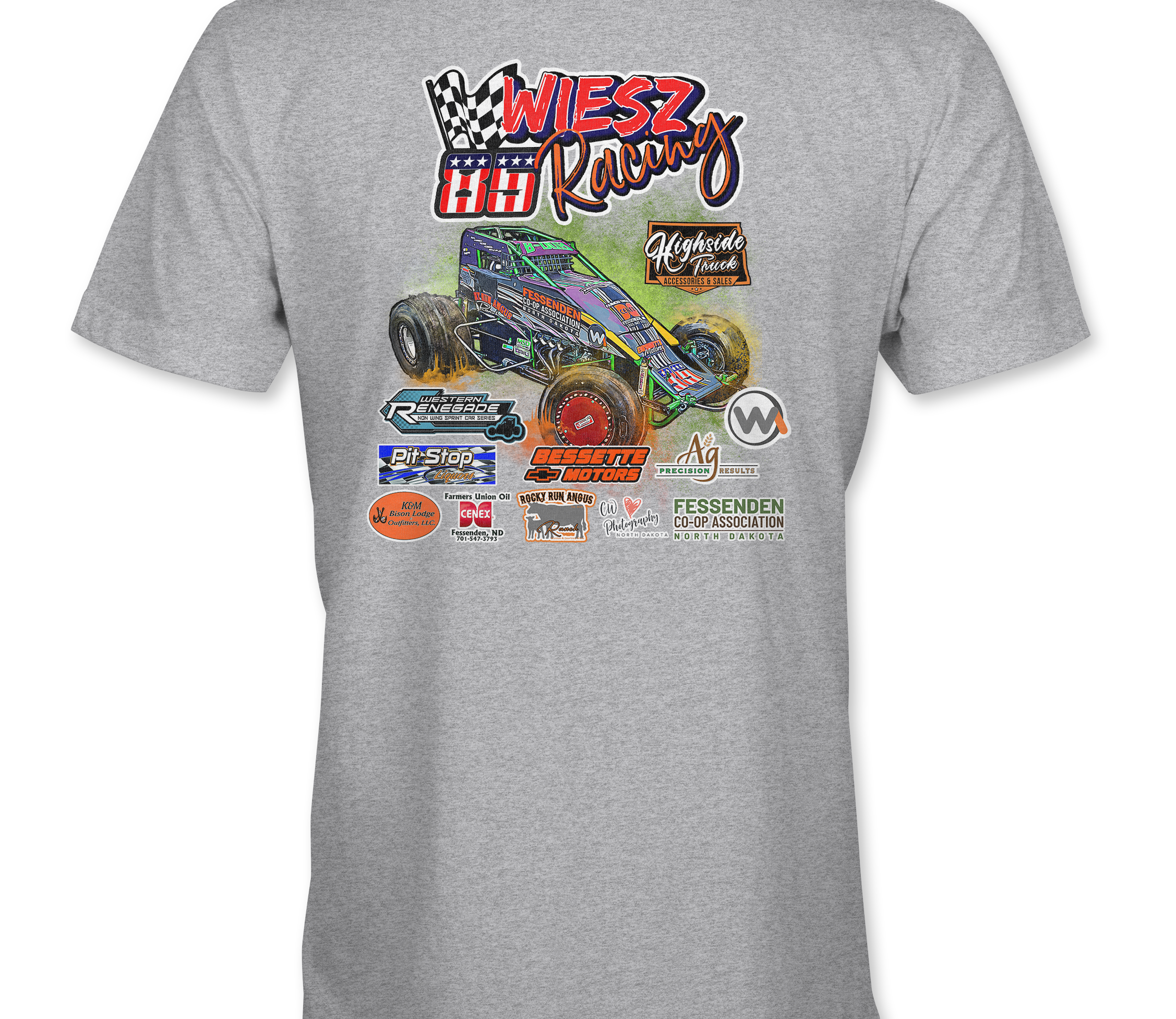 Wiesz Racing T-Shirts - Black Acid Apparel