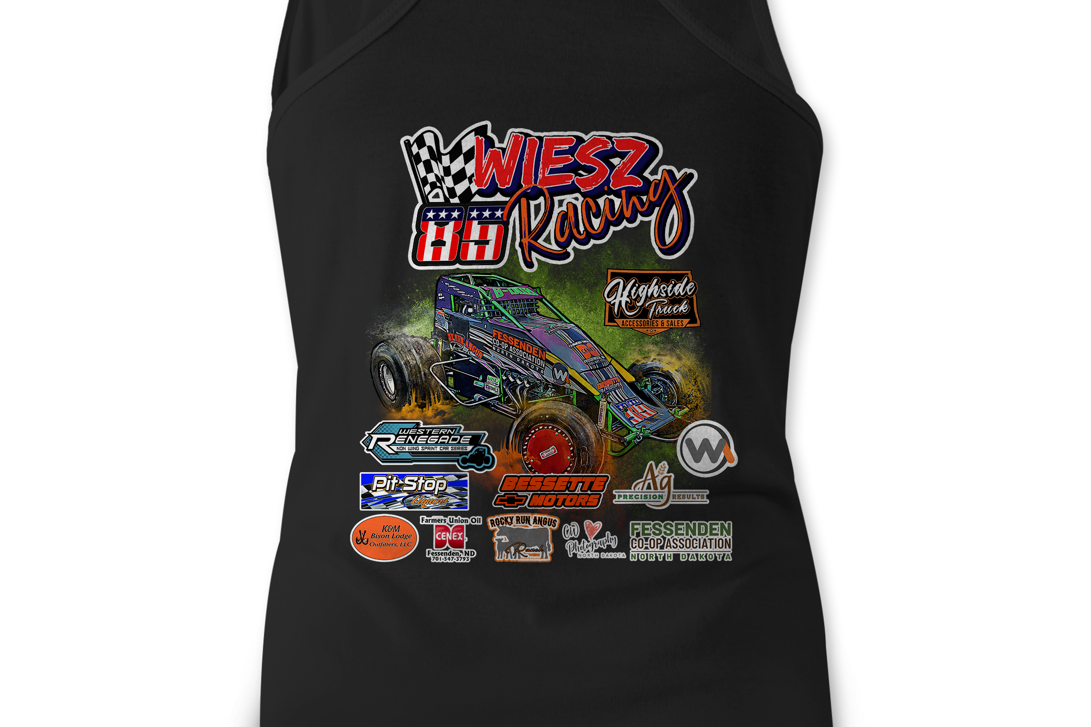 Wiesz Racing Tank Tops - Black Acid Apparel