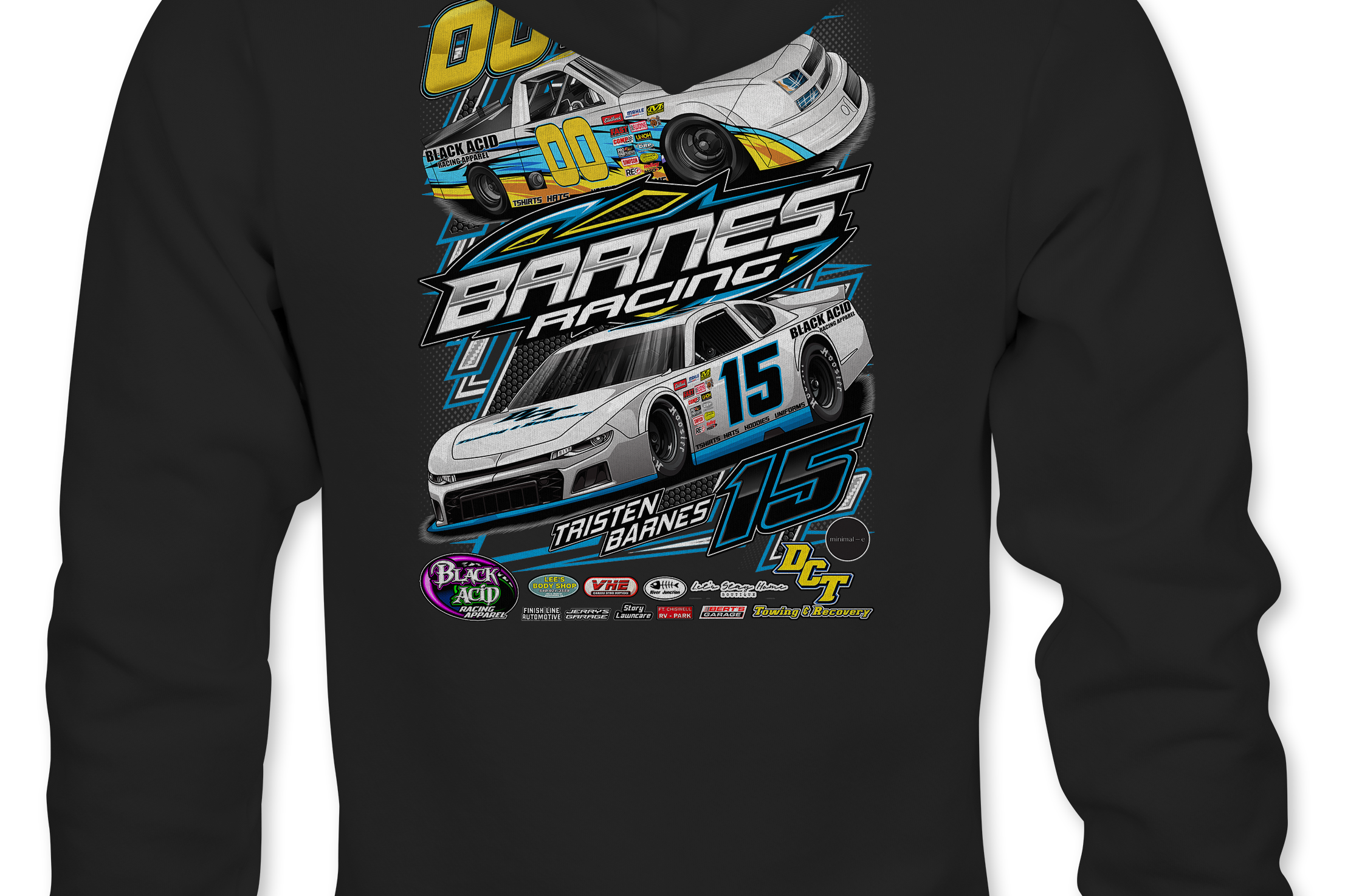 Barnes Racing Hoodies Black Acid Apparel