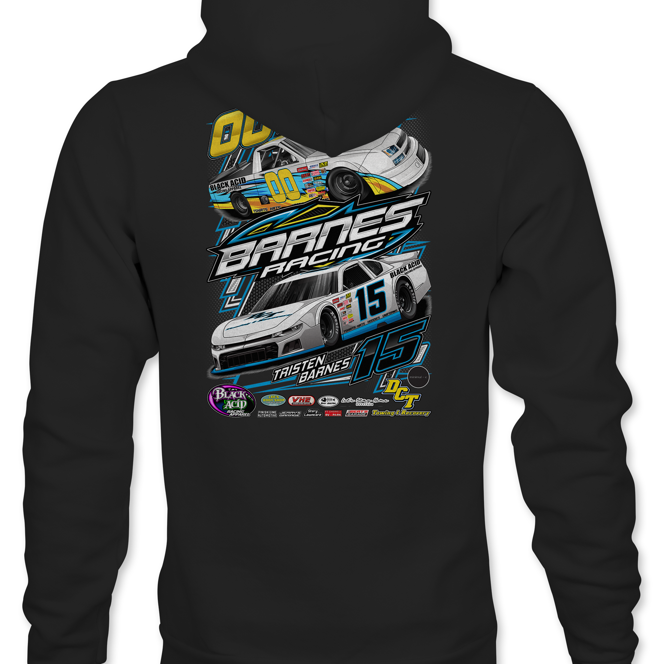 Barnes Racing Hoodies Black Acid Apparel