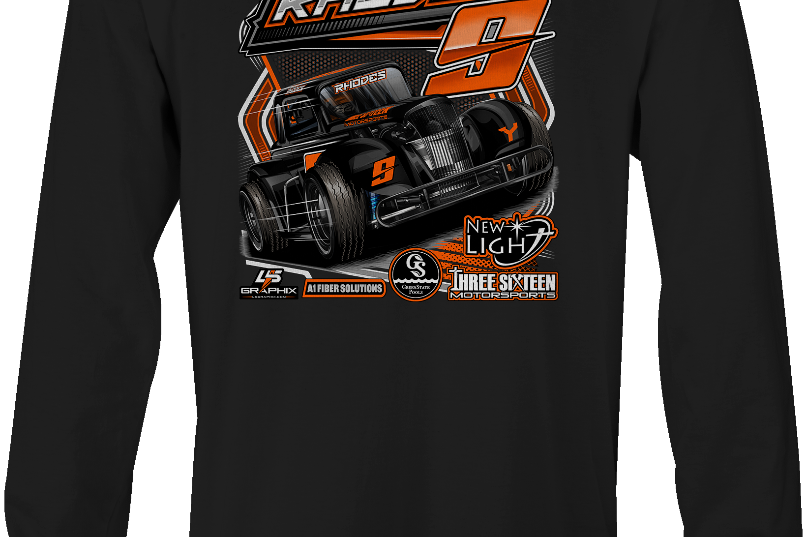 Brody Rhodes Long Sleeves Black Acid Apparel