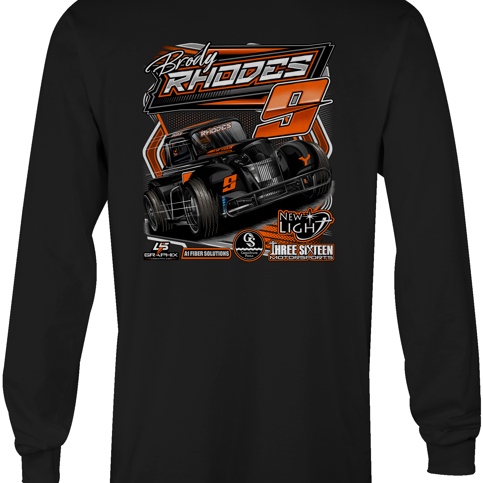 Brody Rhodes Long Sleeves Black Acid Apparel