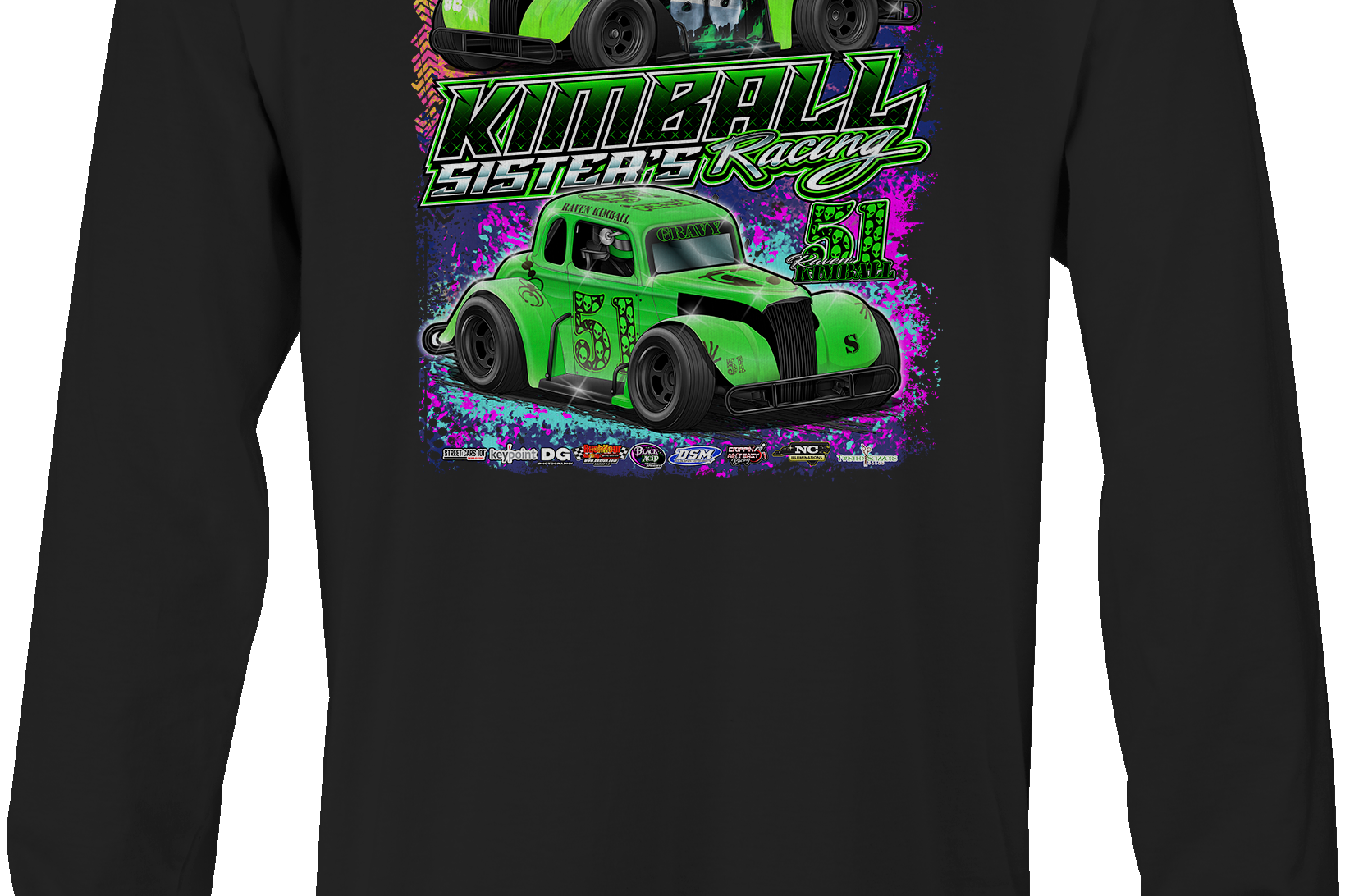 Kimball Sisters Racing Long Sleeves Black Acid Apparel
