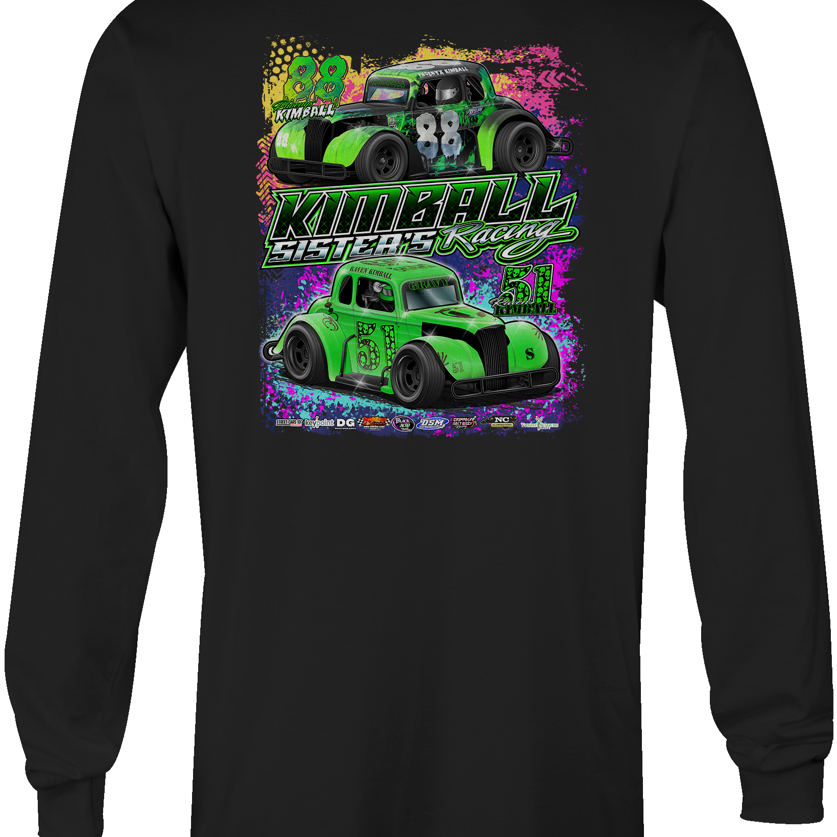 Kimball Sisters Racing Long Sleeves Black Acid Apparel