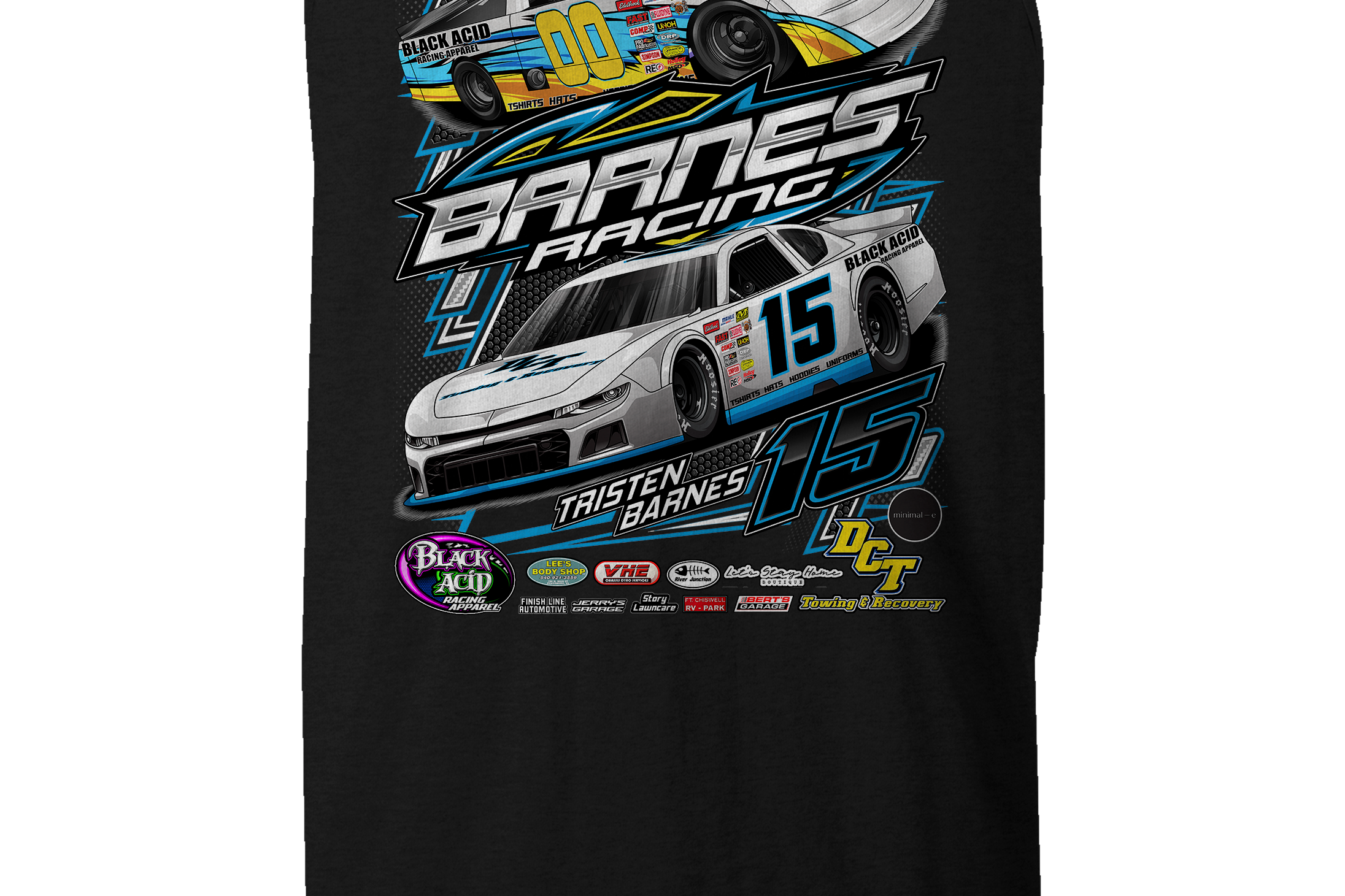 Barnes Racing Tank Tops Black Acid Apparel