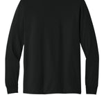 Black Gildan long-sleeve tee, back view