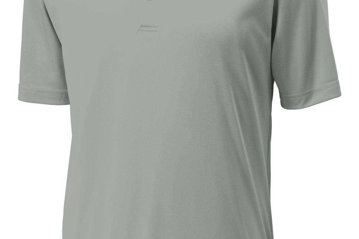 Silver Sporttek polo, front view