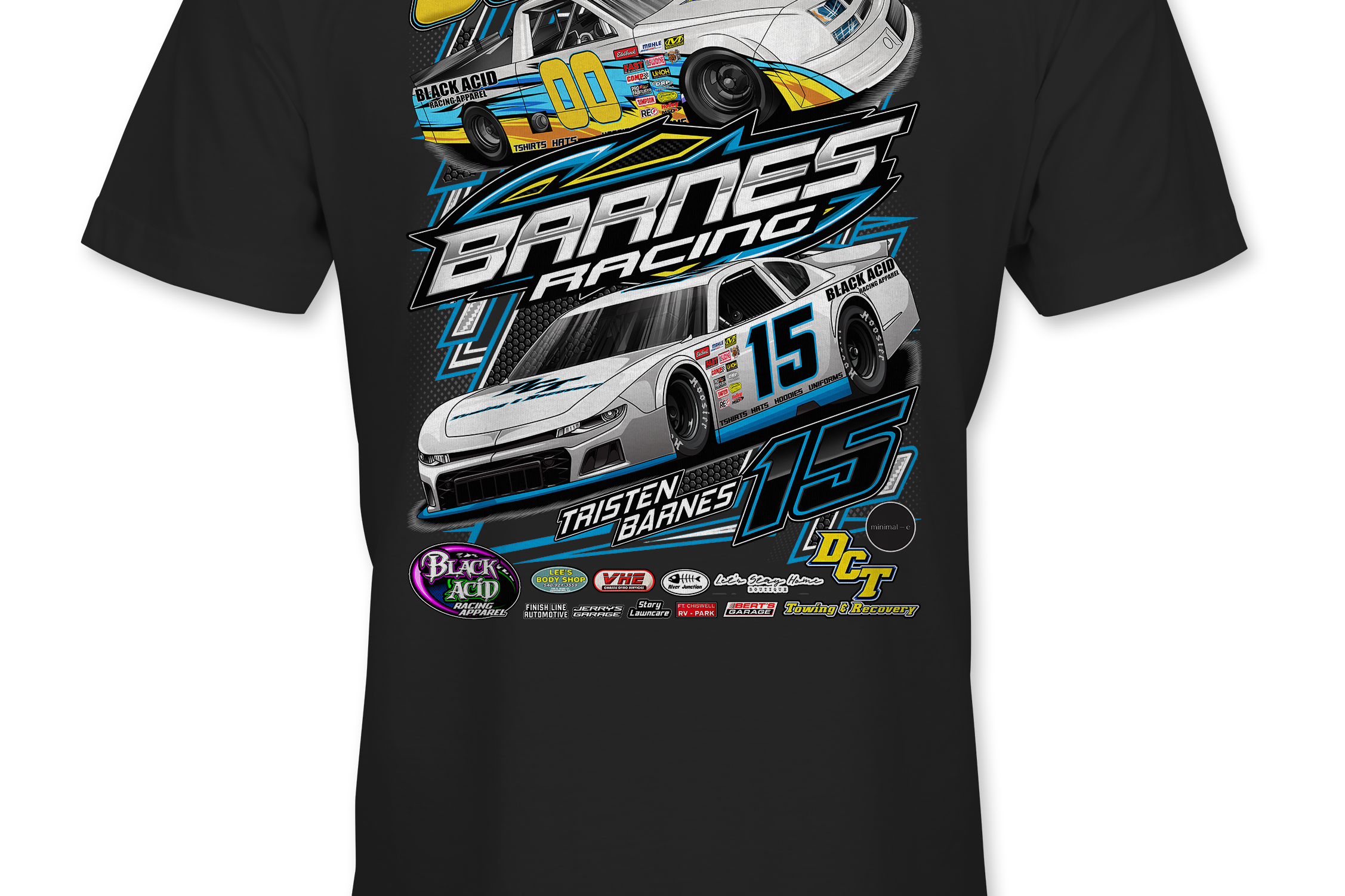 Barnes Racing T-Shirts Black Acid Apparel