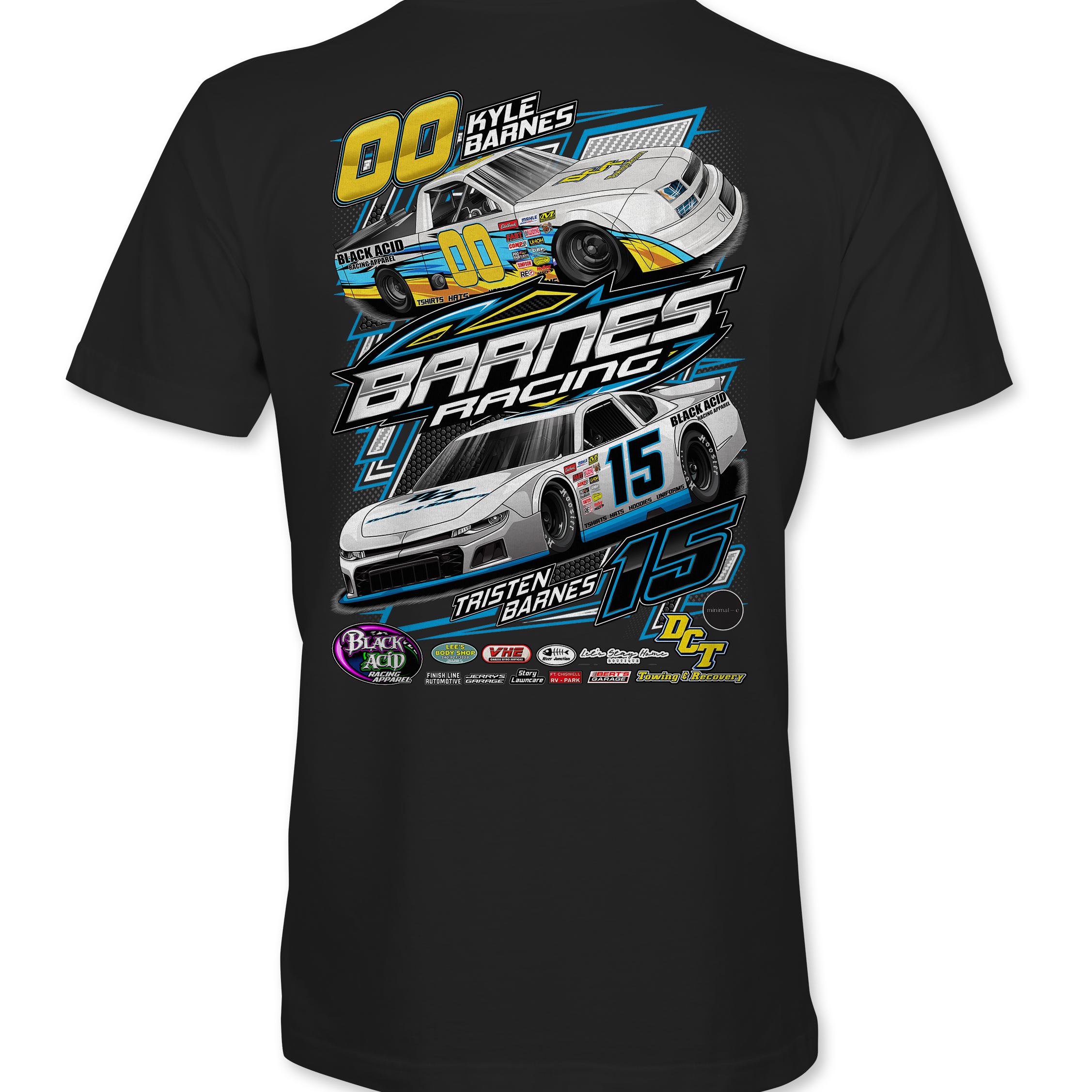 Barnes Racing T-Shirts Black Acid Apparel