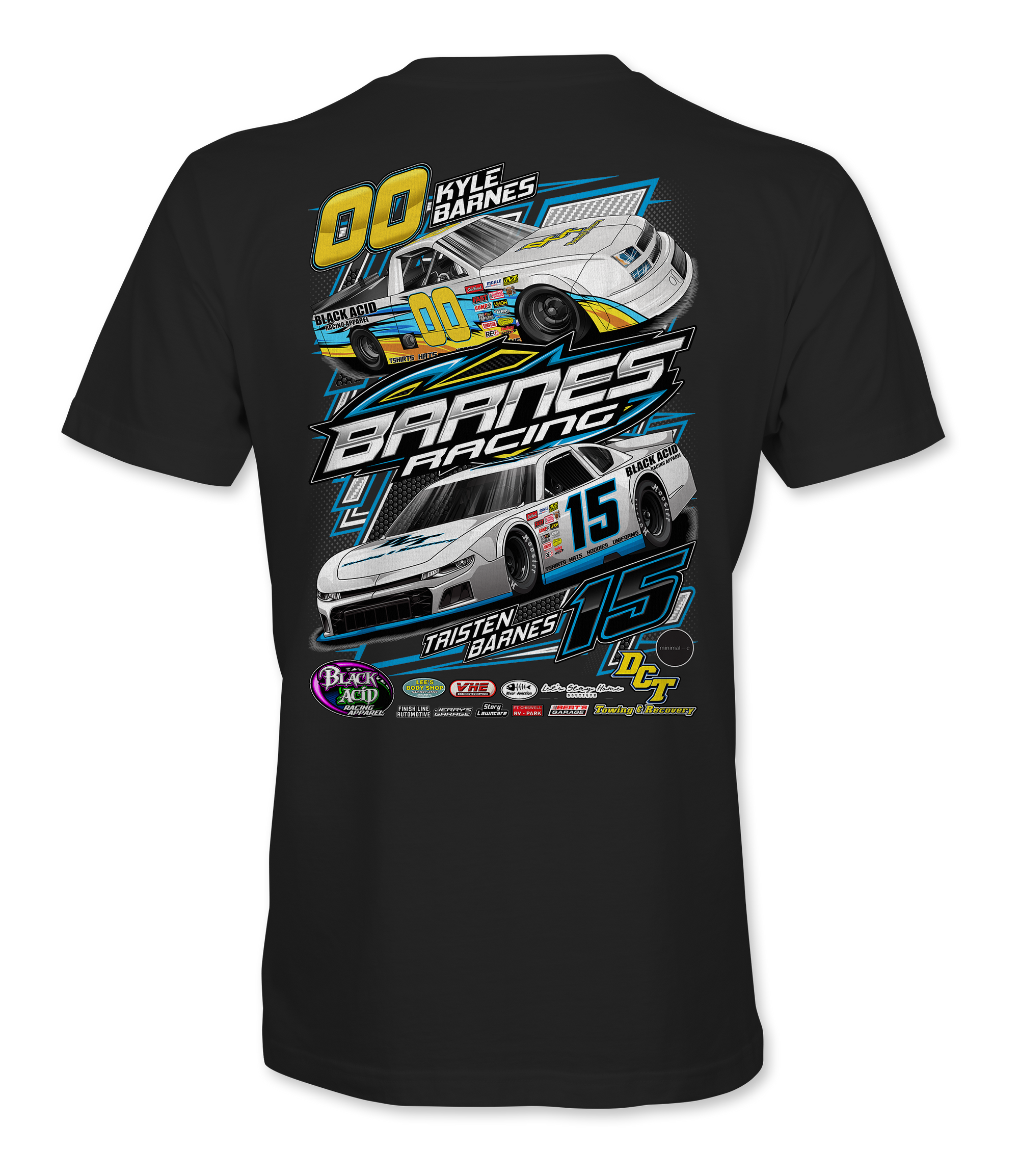 Barnes Racing T-Shirts Black Acid Apparel