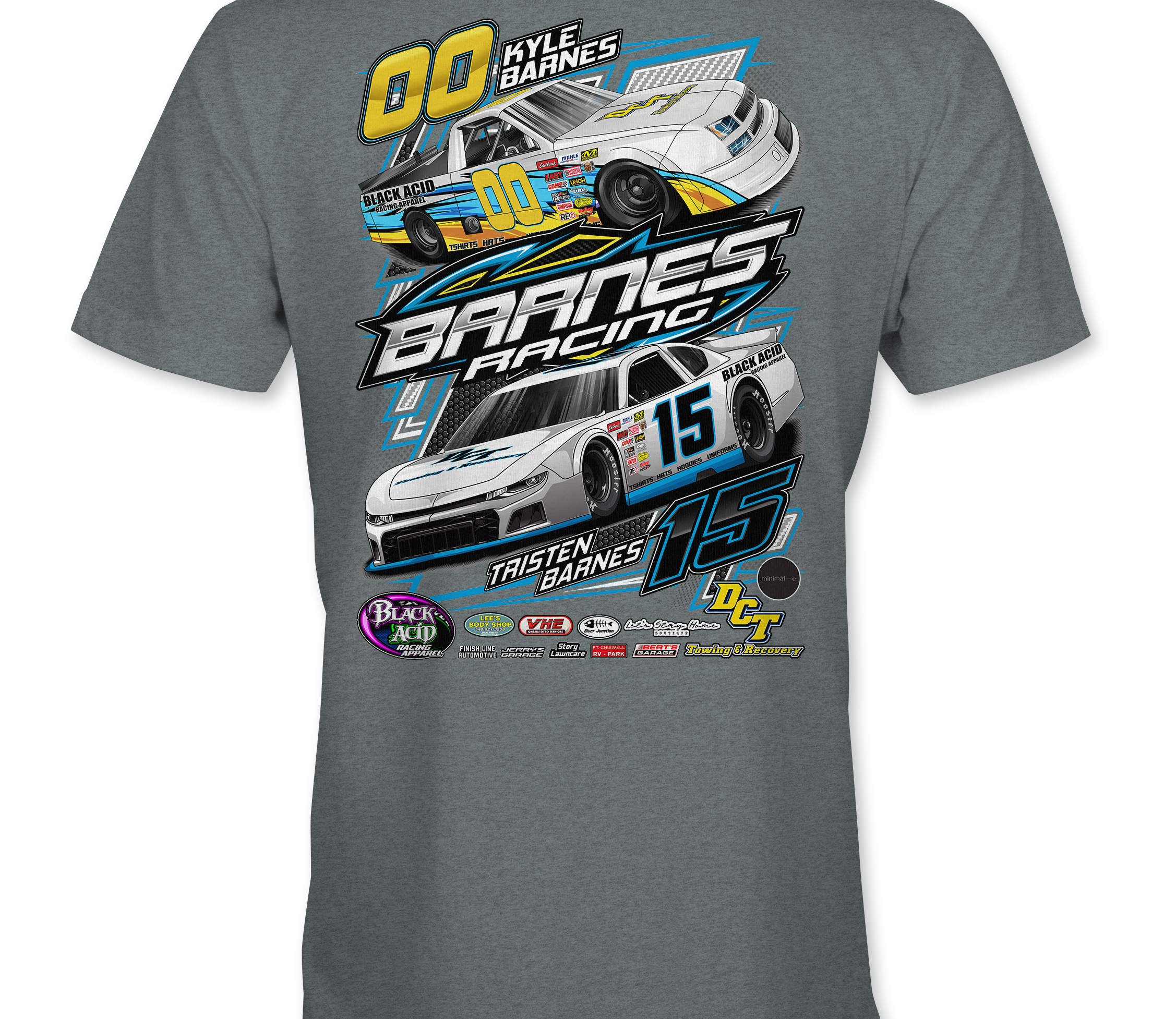 Barnes Racing T-Shirts Black Acid Apparel