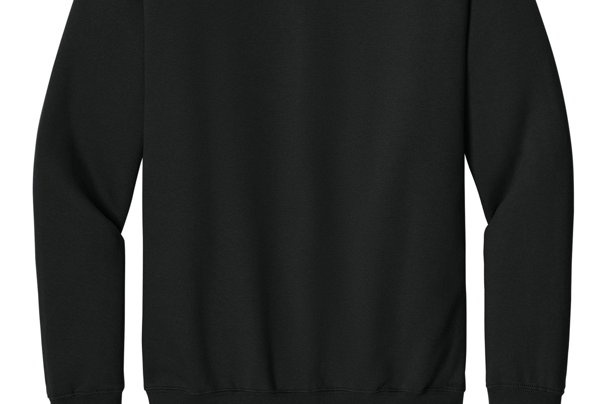 Black Gildan crewneck sweatshirt, blank front view