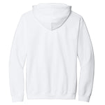White Gildan hoodie, blank back view