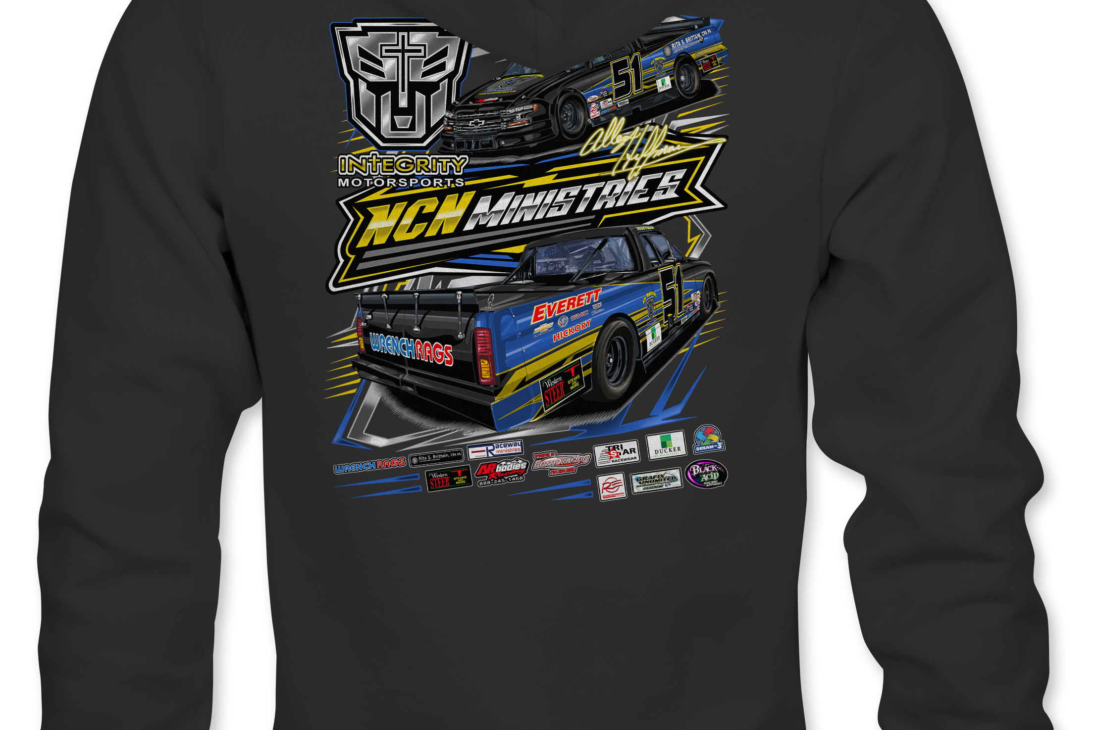 Allen Huffman Hoodies Black Acid Apparel