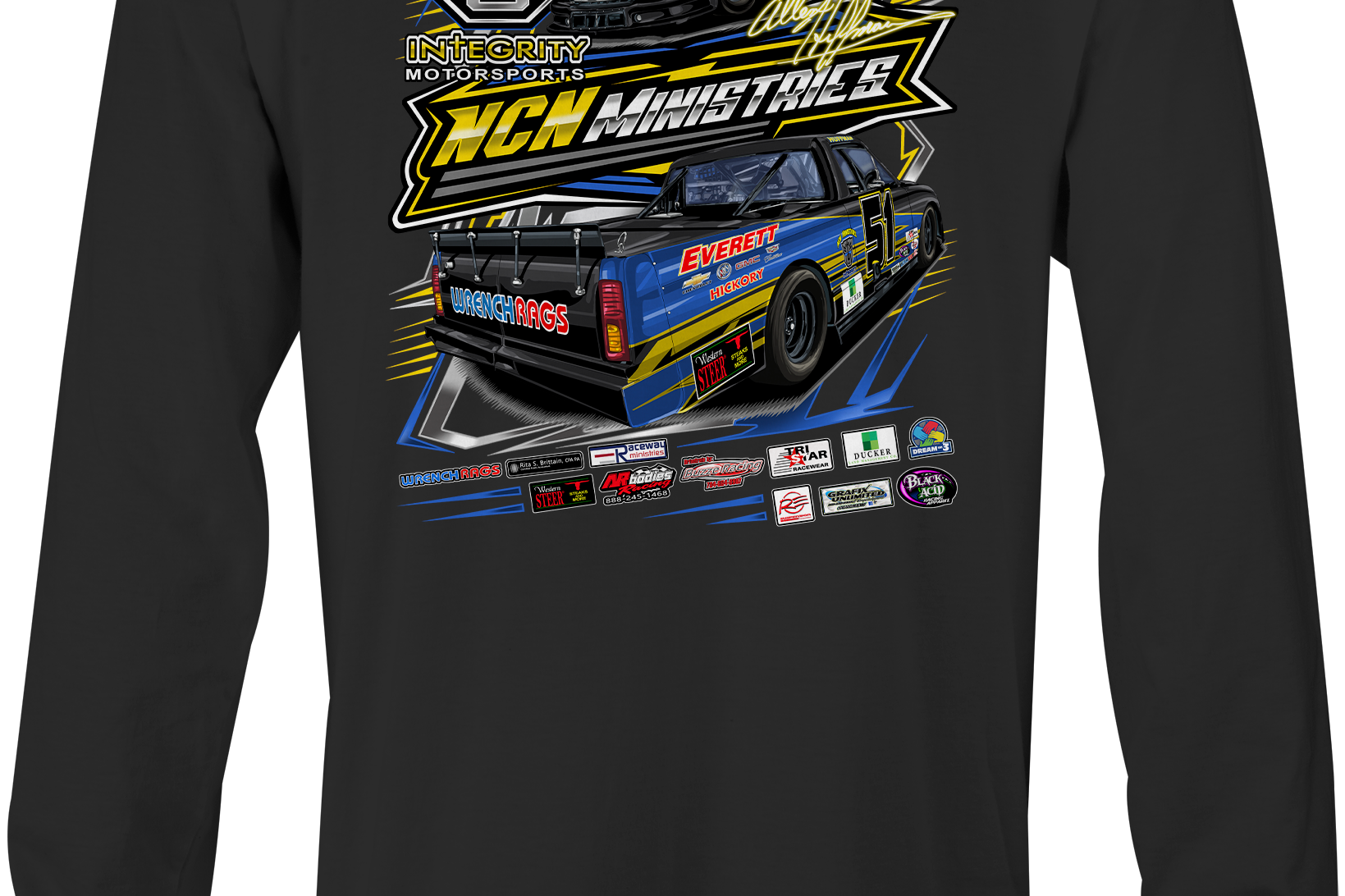 Allen Huffman Long Sleeves Black Acid Apparel