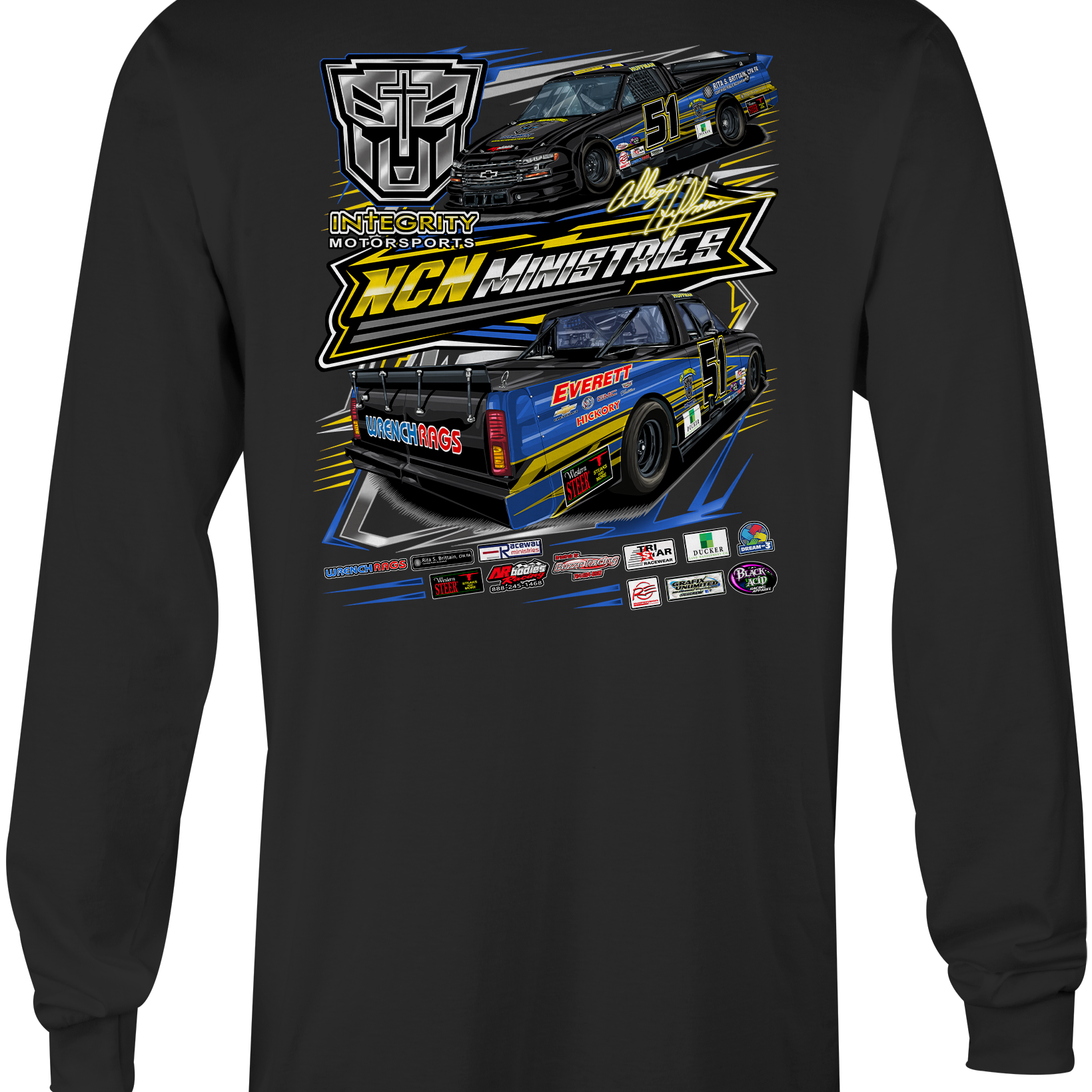 Allen Huffman Long Sleeves Black Acid Apparel