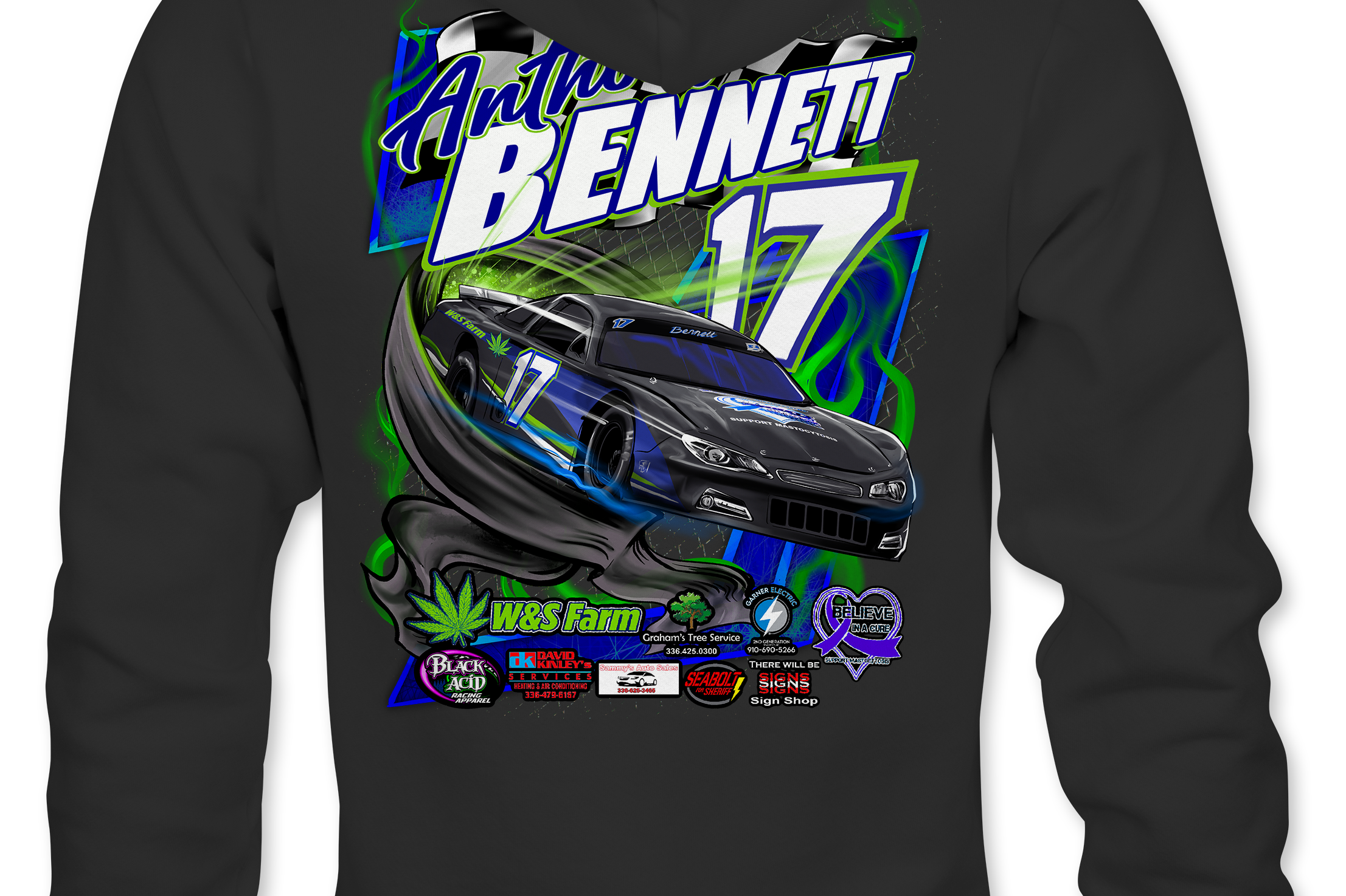 Anthony Bennett Hoodies Black Acid Apparel