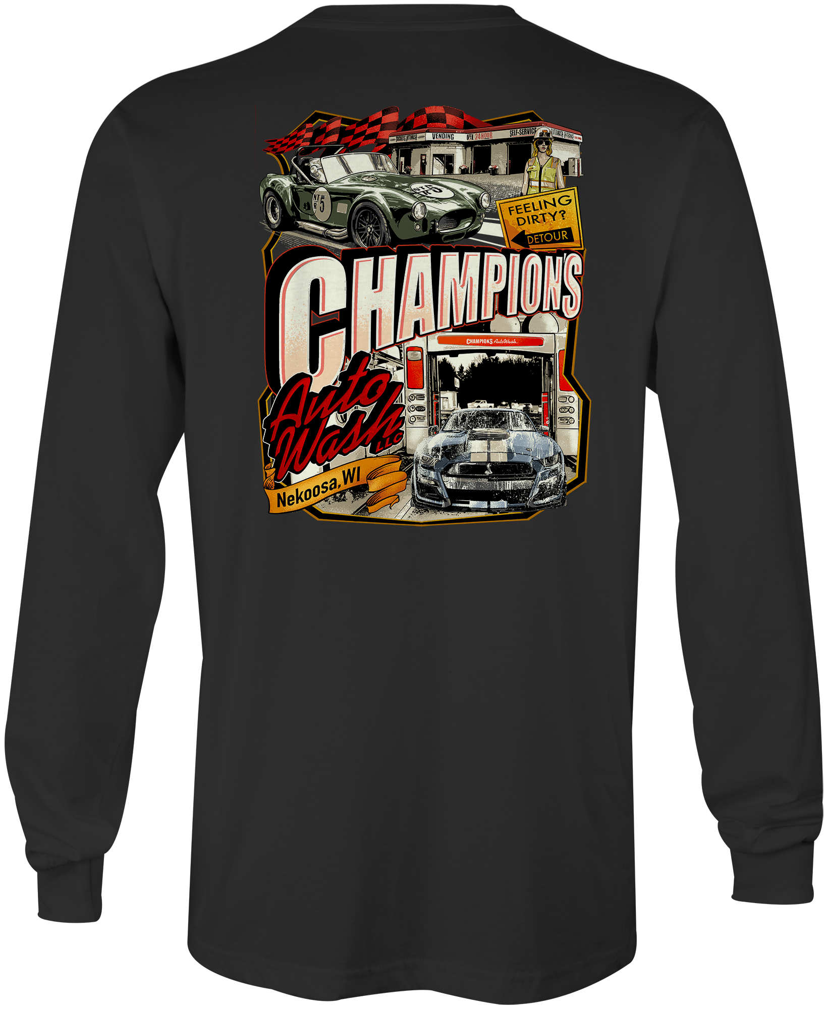 Champions Autowash Long Sleeves Black Acid Apparel