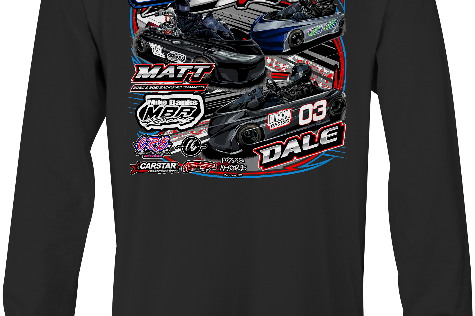 Clifton Racing Long Sleeves Black Acid Apparel