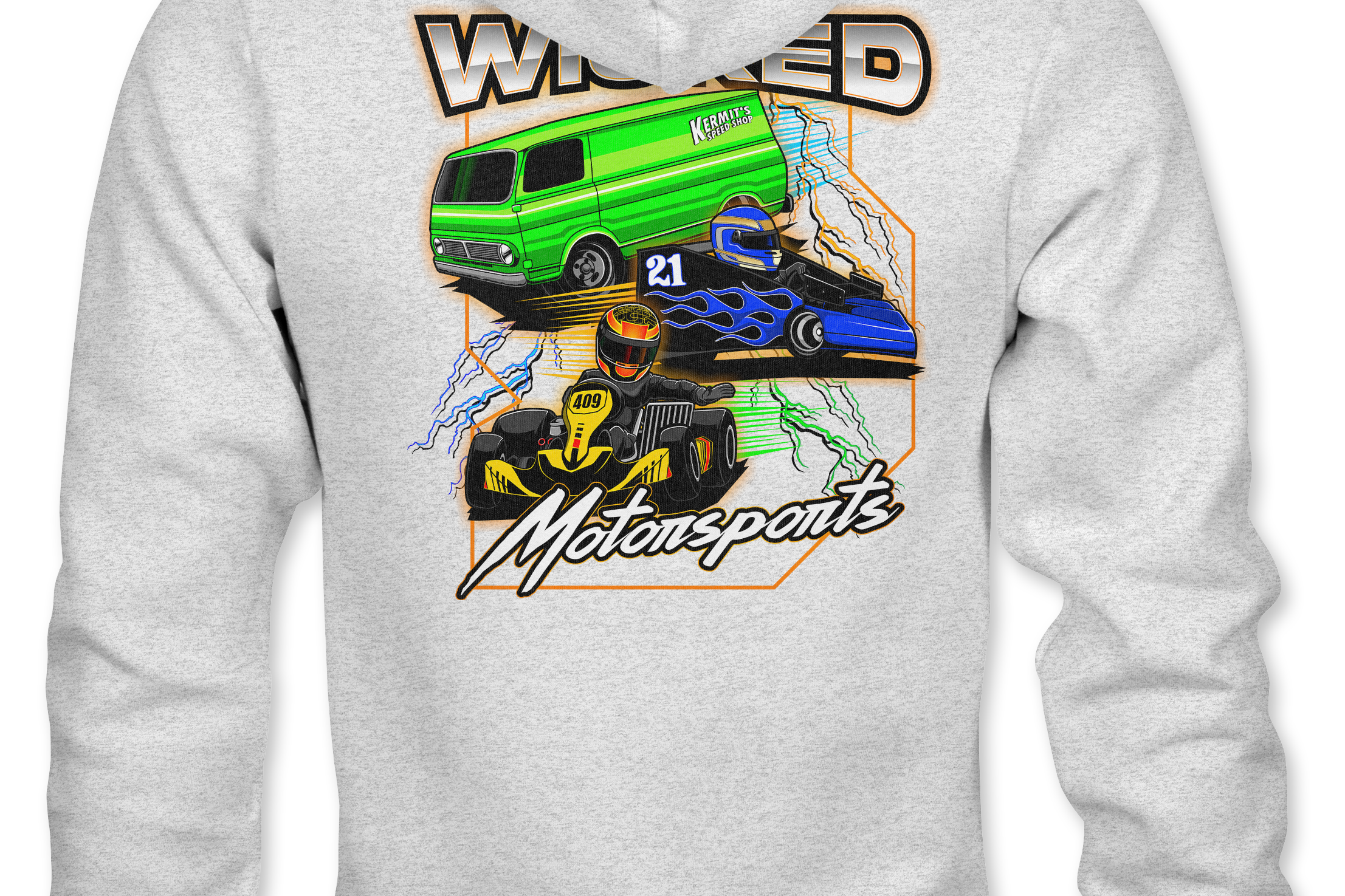 Wicked Motorsports Hoodies Black Acid Apparel