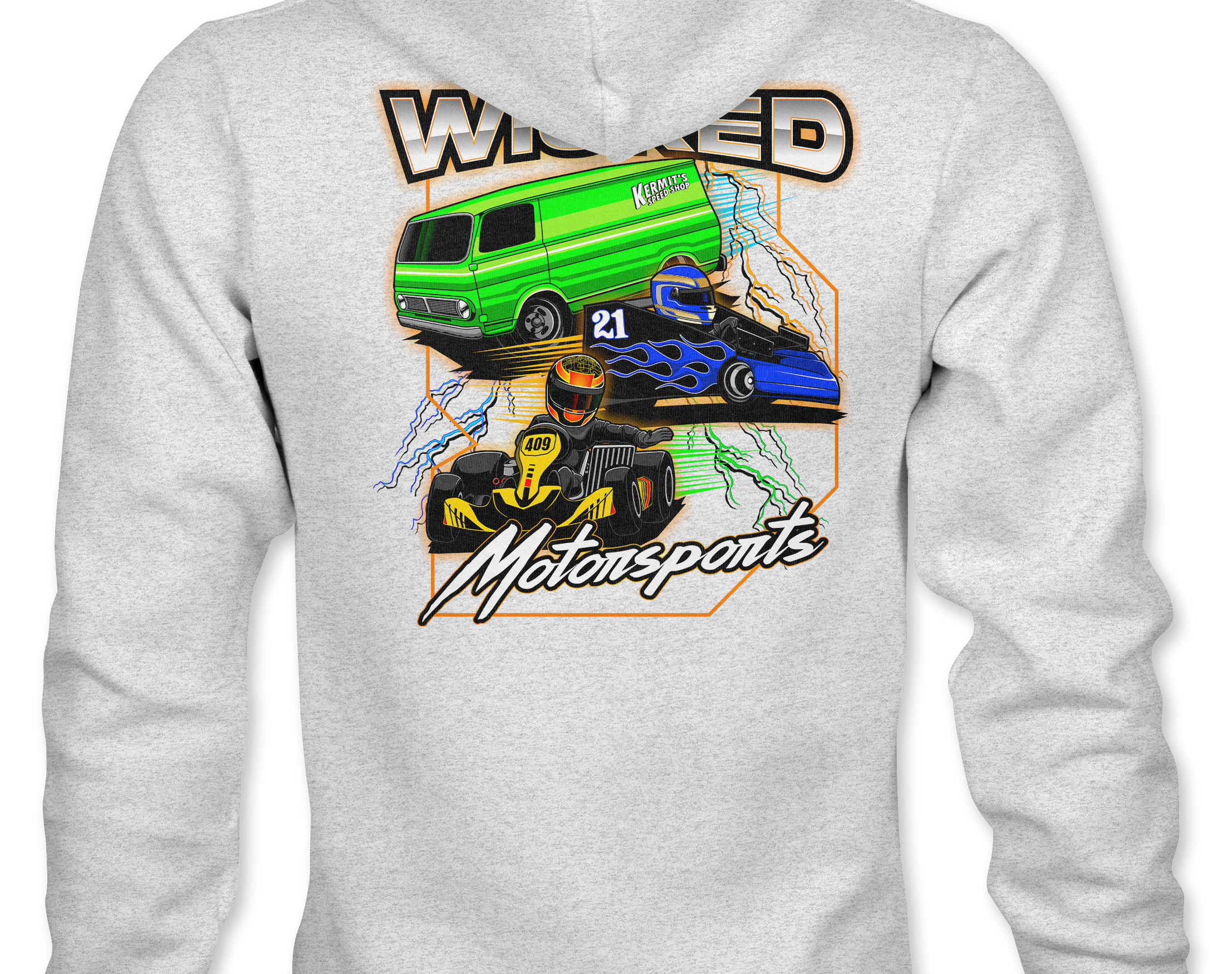 Wicked Motorsports Hoodies Black Acid Apparel