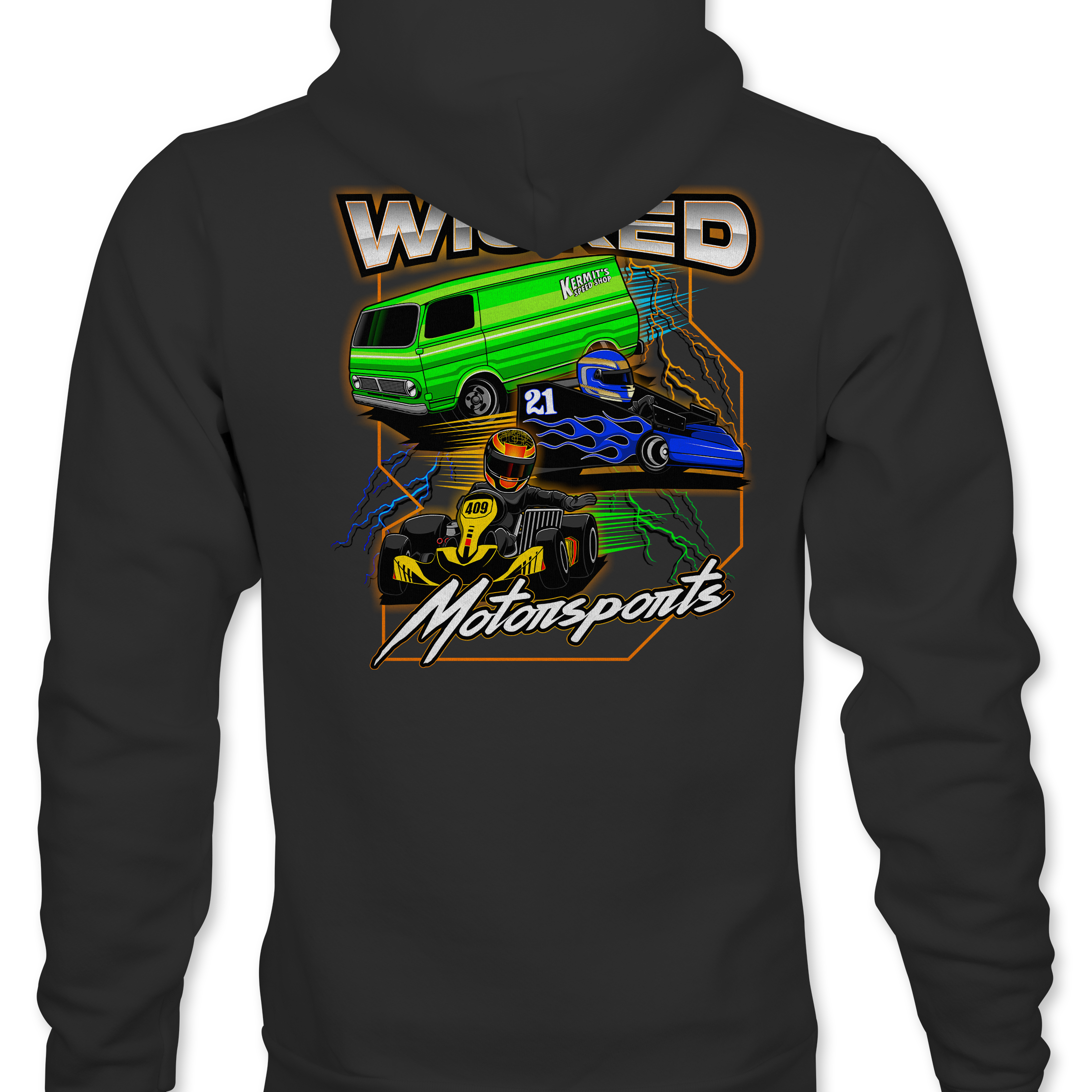 Wicked Motorsports Hoodies Black Acid Apparel