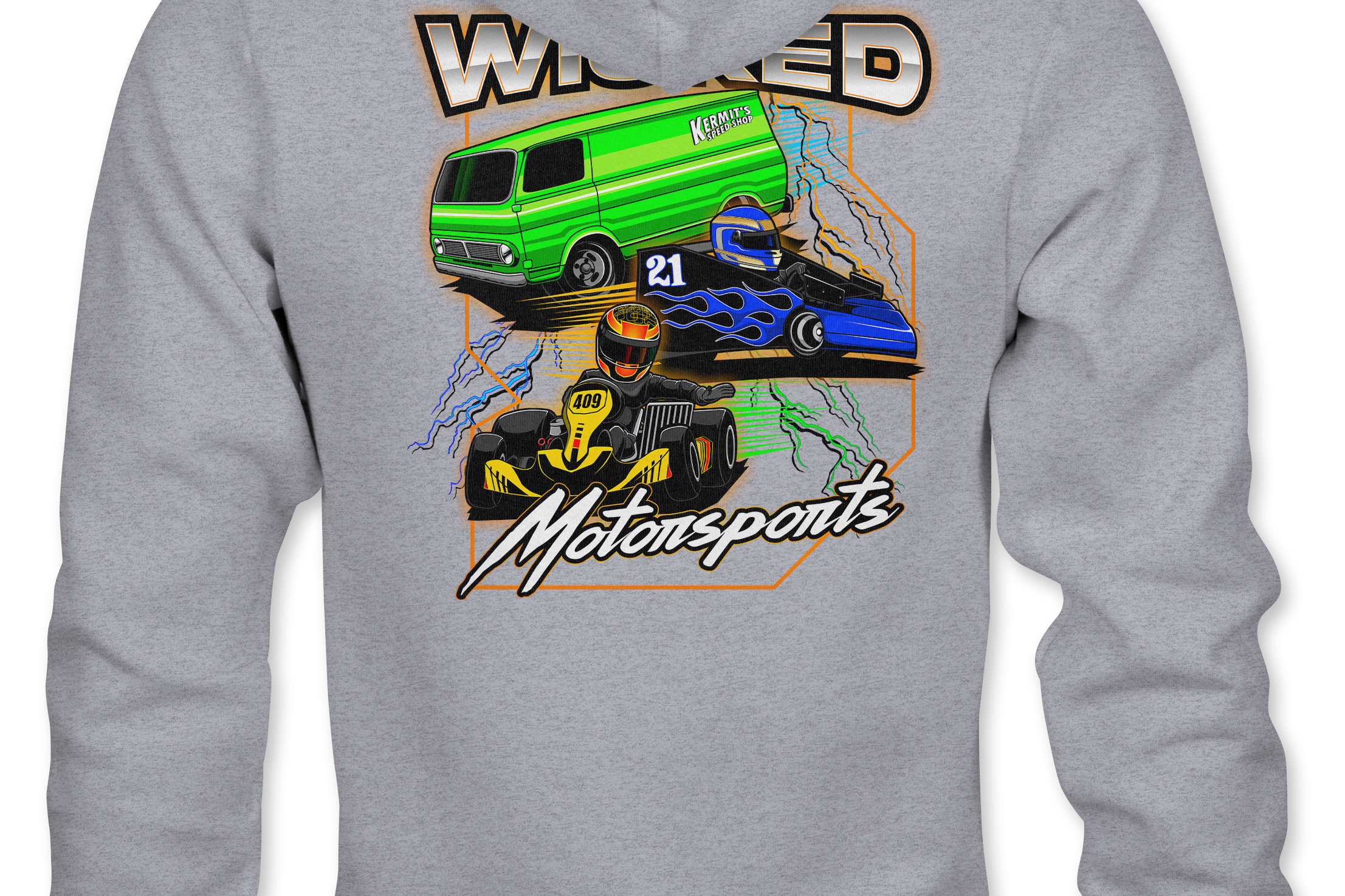 Wicked Motorsports Hoodies Black Acid Apparel