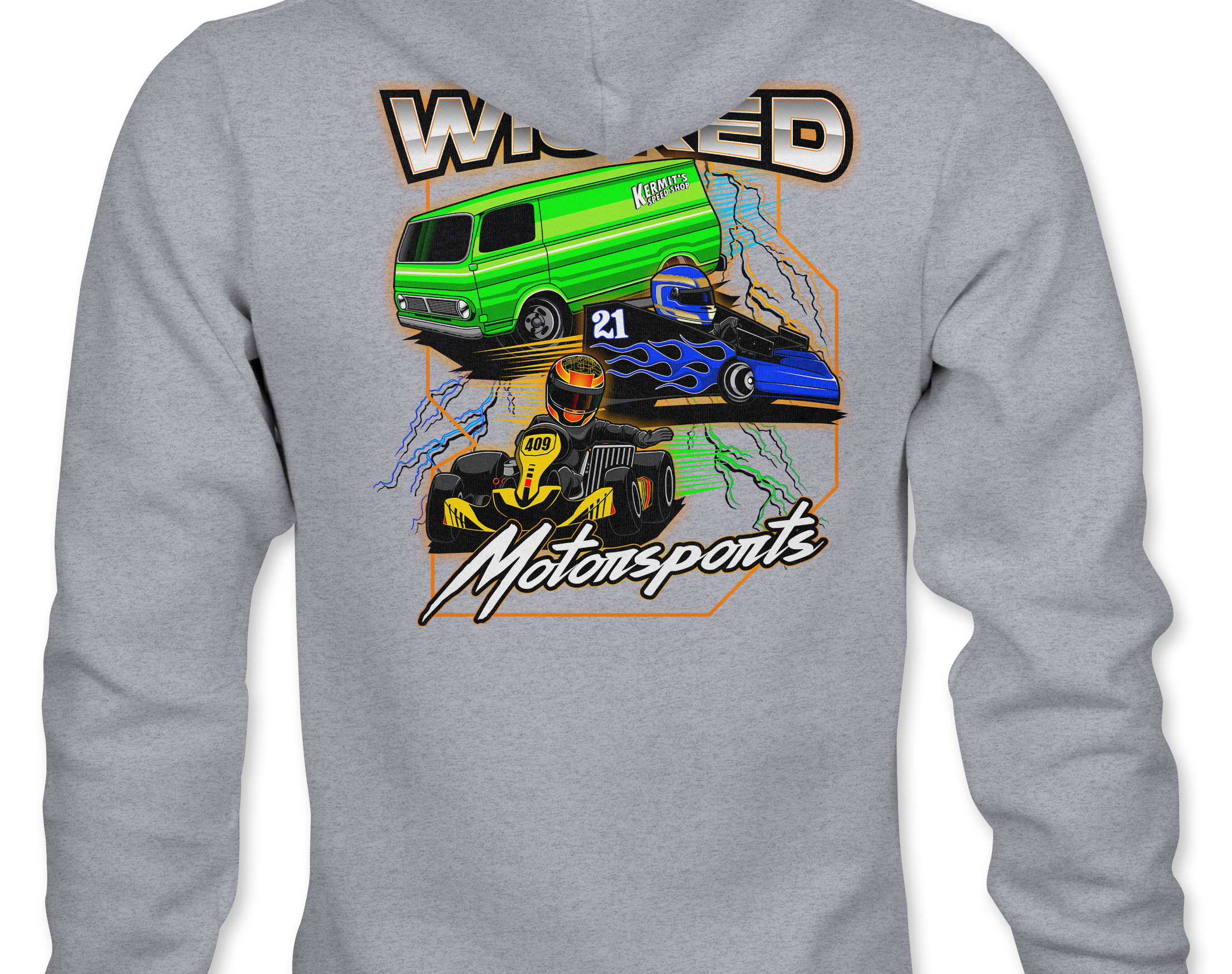 Wicked Motorsports Hoodies Black Acid Apparel