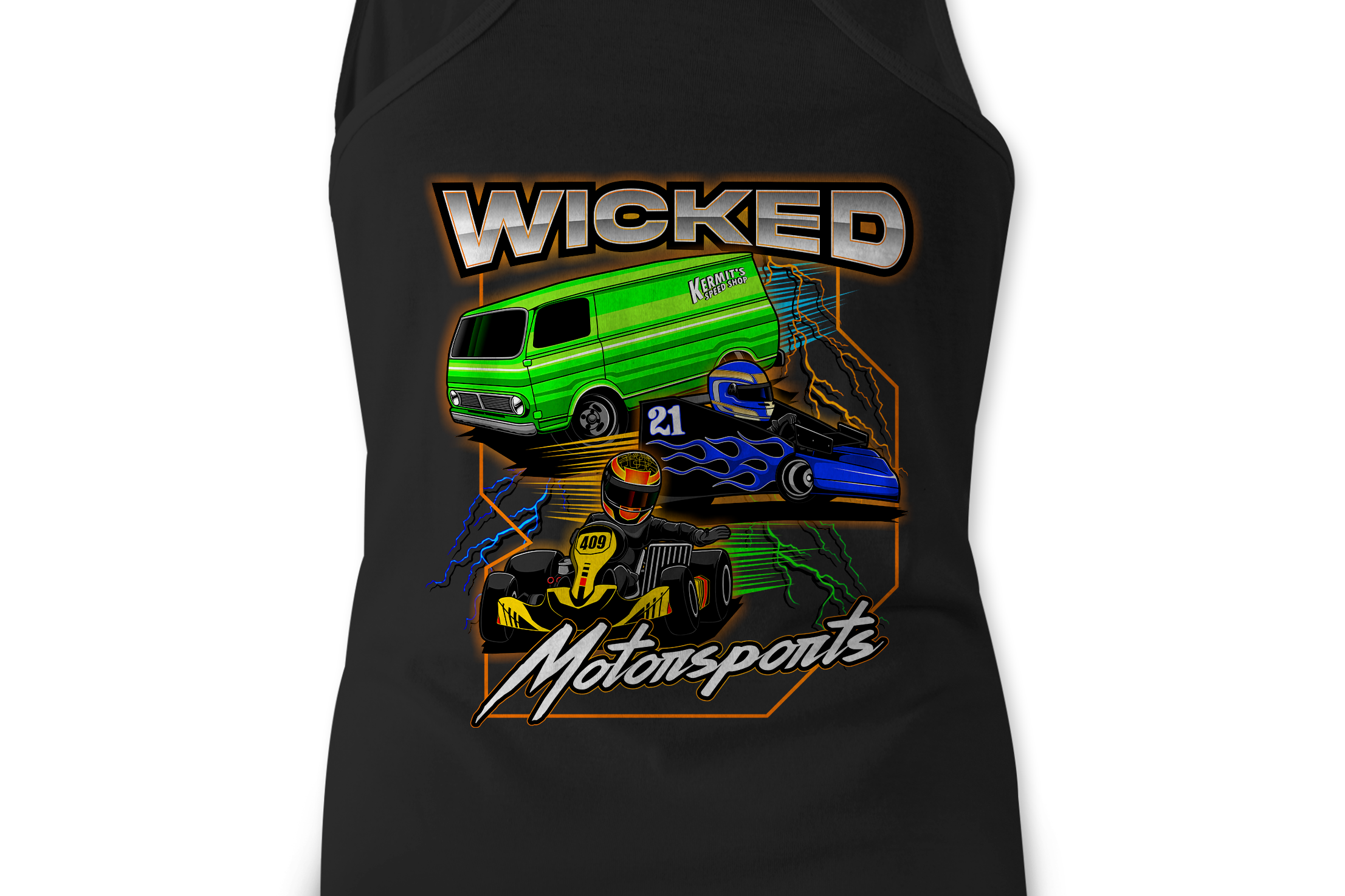 Wicked Motorsports Tank Tops Black Acid Apparel