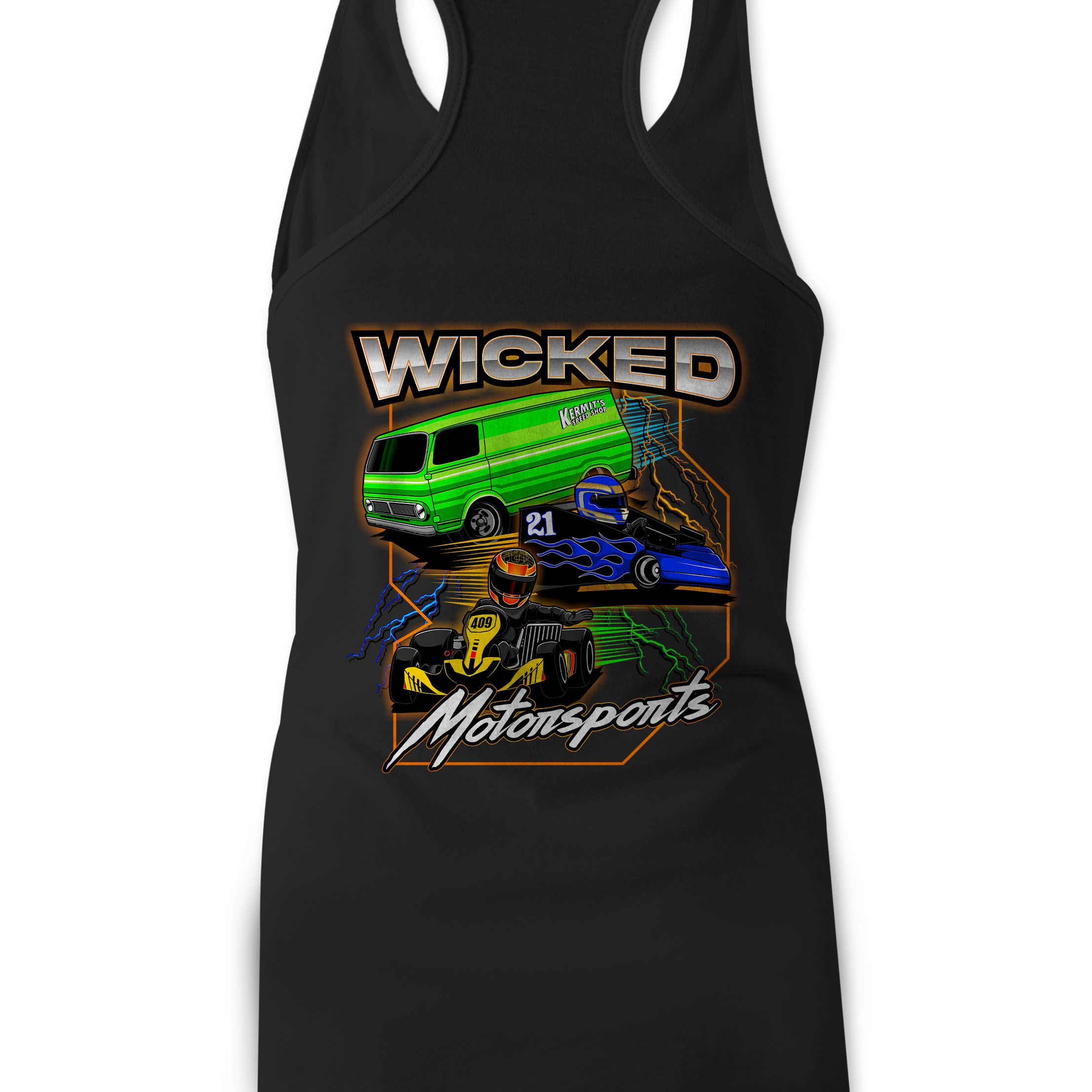 Wicked Motorsports Tank Tops Black Acid Apparel