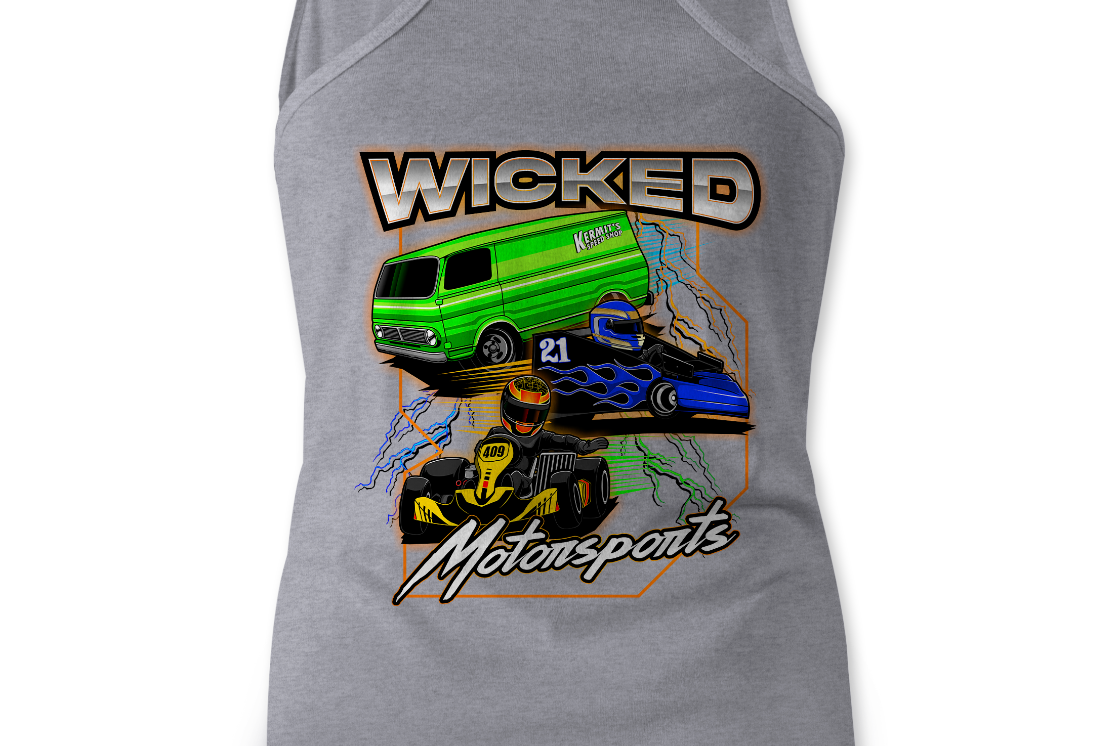 Wicked Motorsports Tank Tops Black Acid Apparel