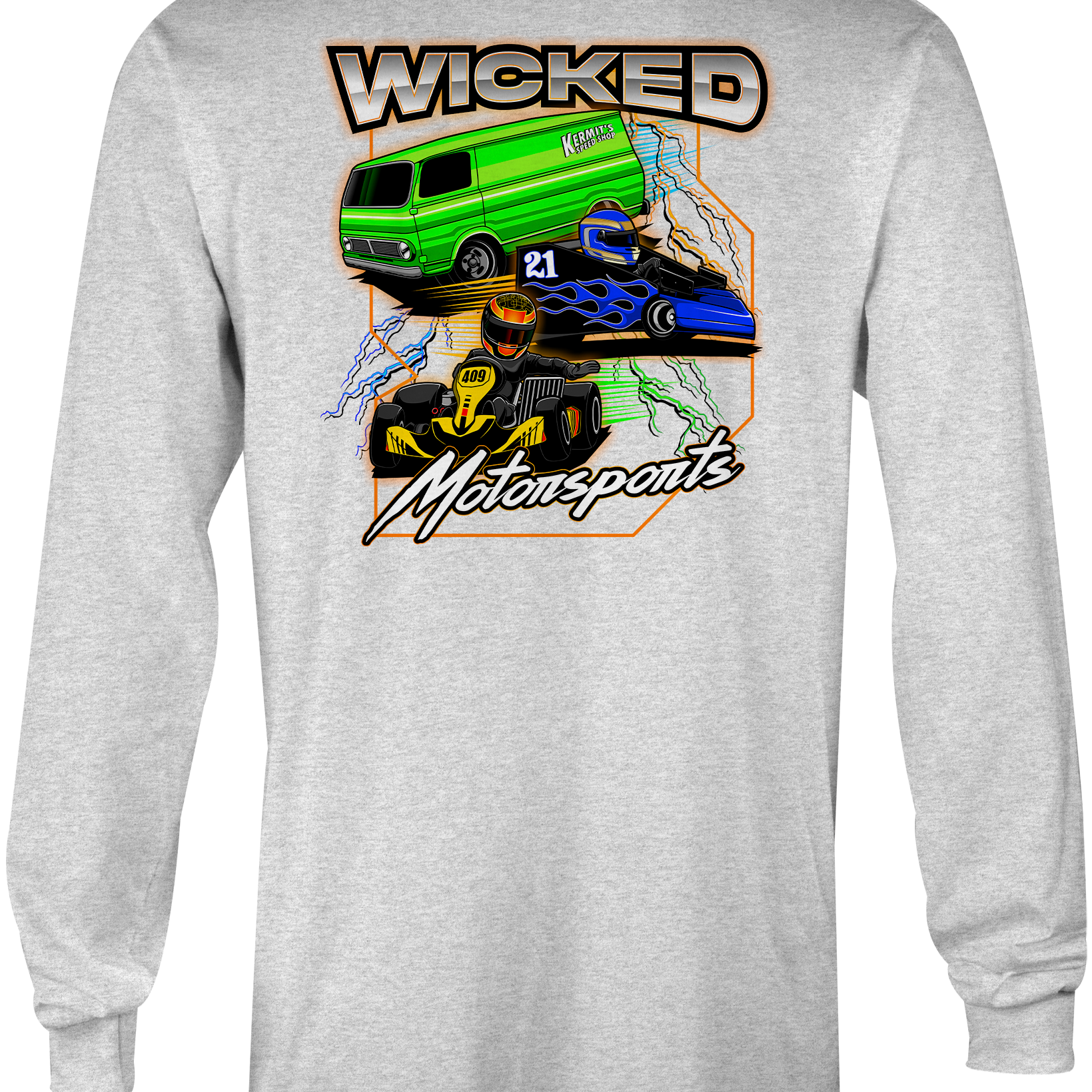 Wicked Motorsports Long Sleeves Black Acid Apparel