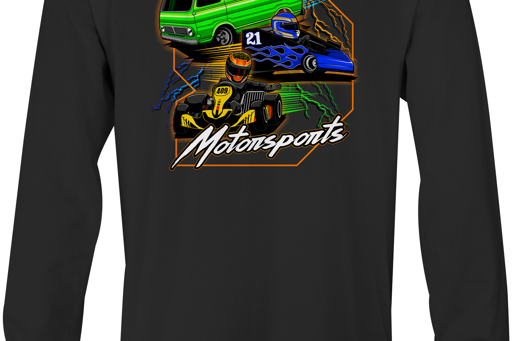Wicked Motorsports Long Sleeves Black Acid Apparel