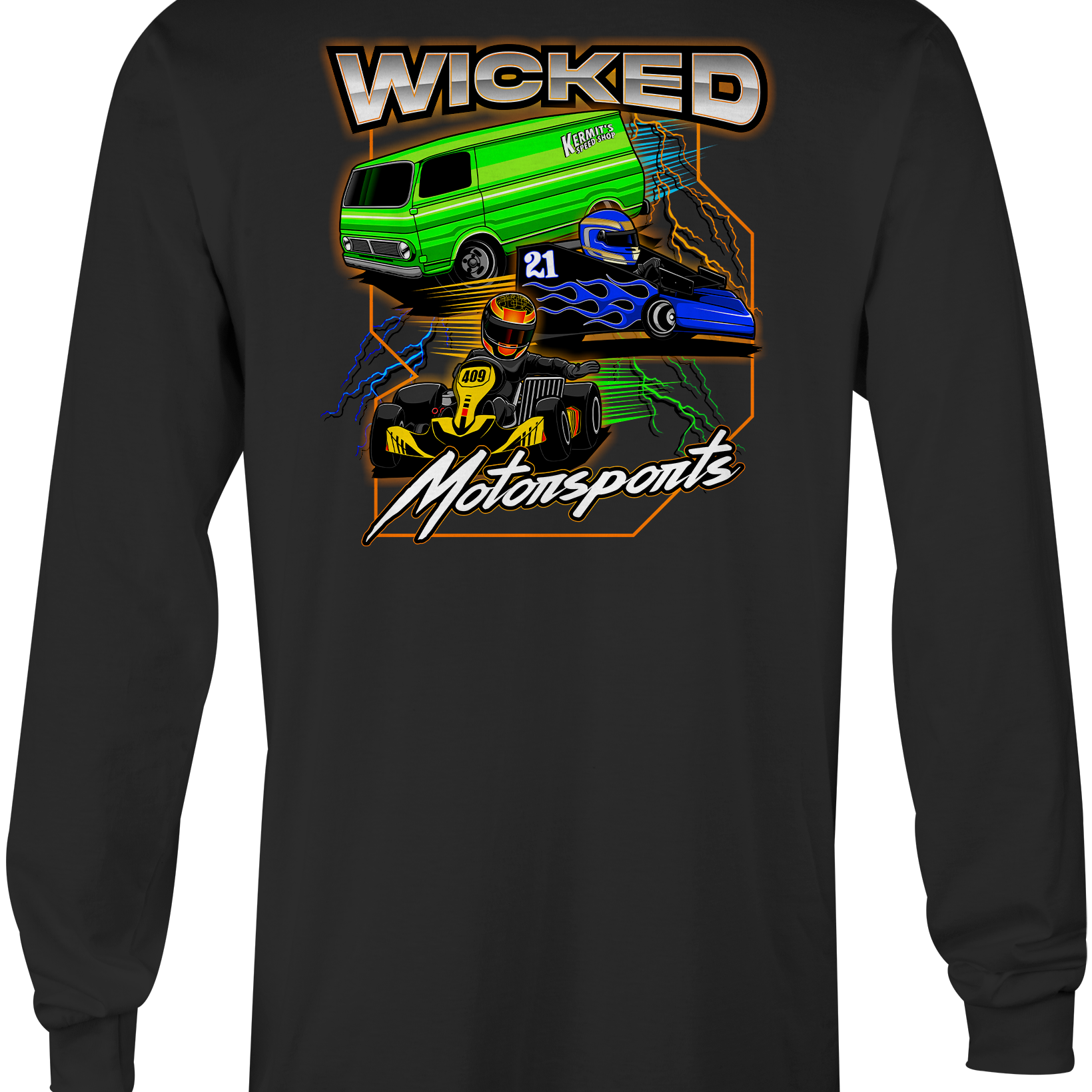 Wicked Motorsports Long Sleeves Black Acid Apparel