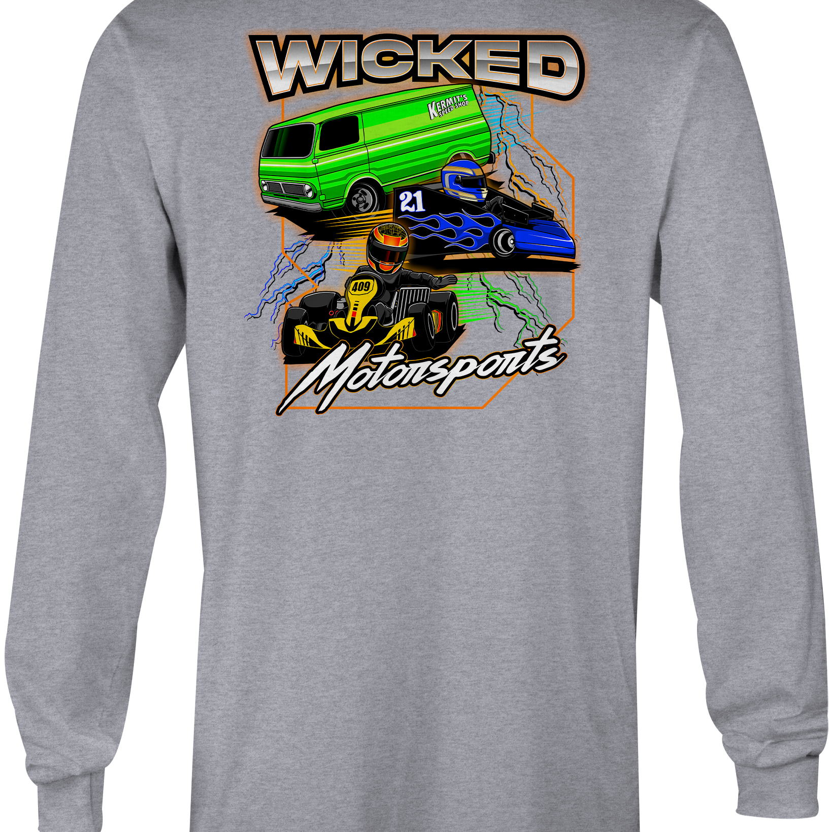 Wicked Motorsports Long Sleeves Black Acid Apparel