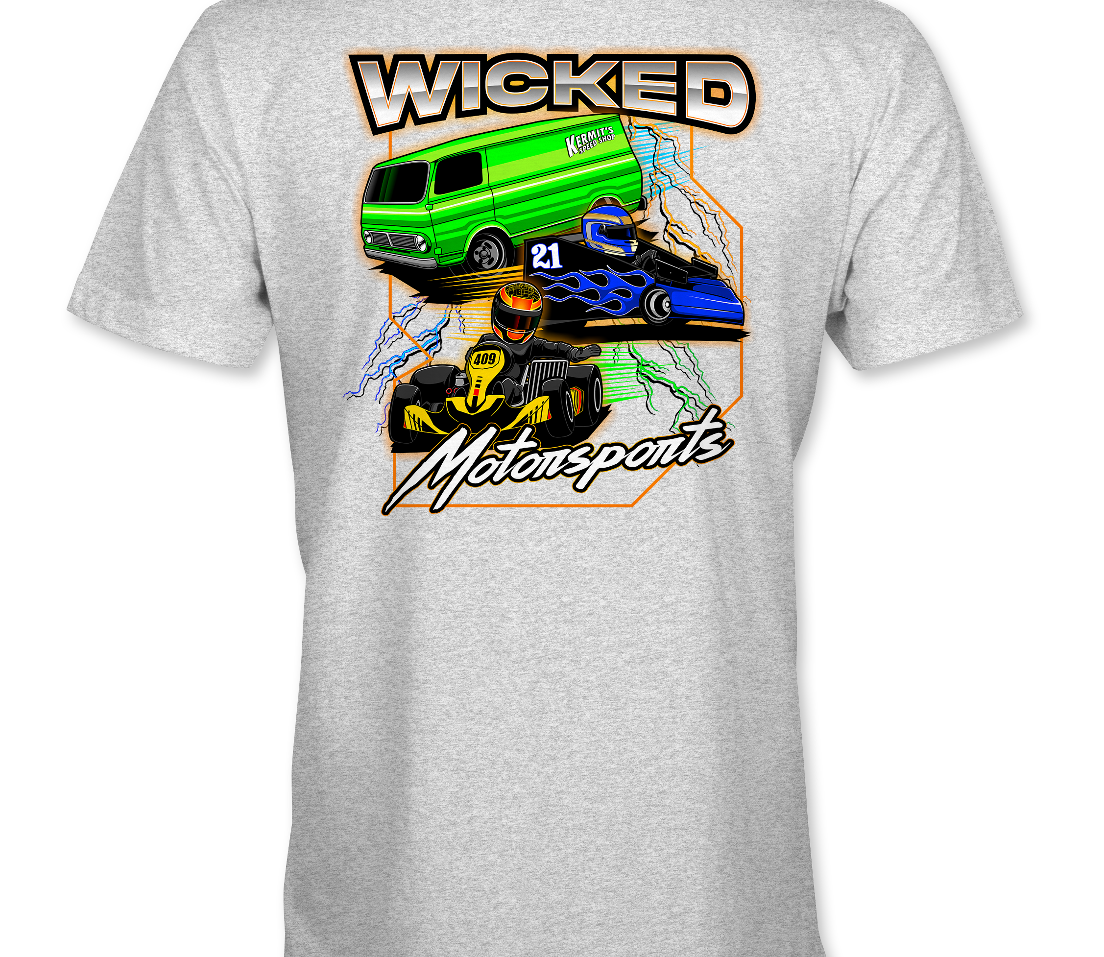 Wicked Motorsports T-Shirts Black Acid Apparel